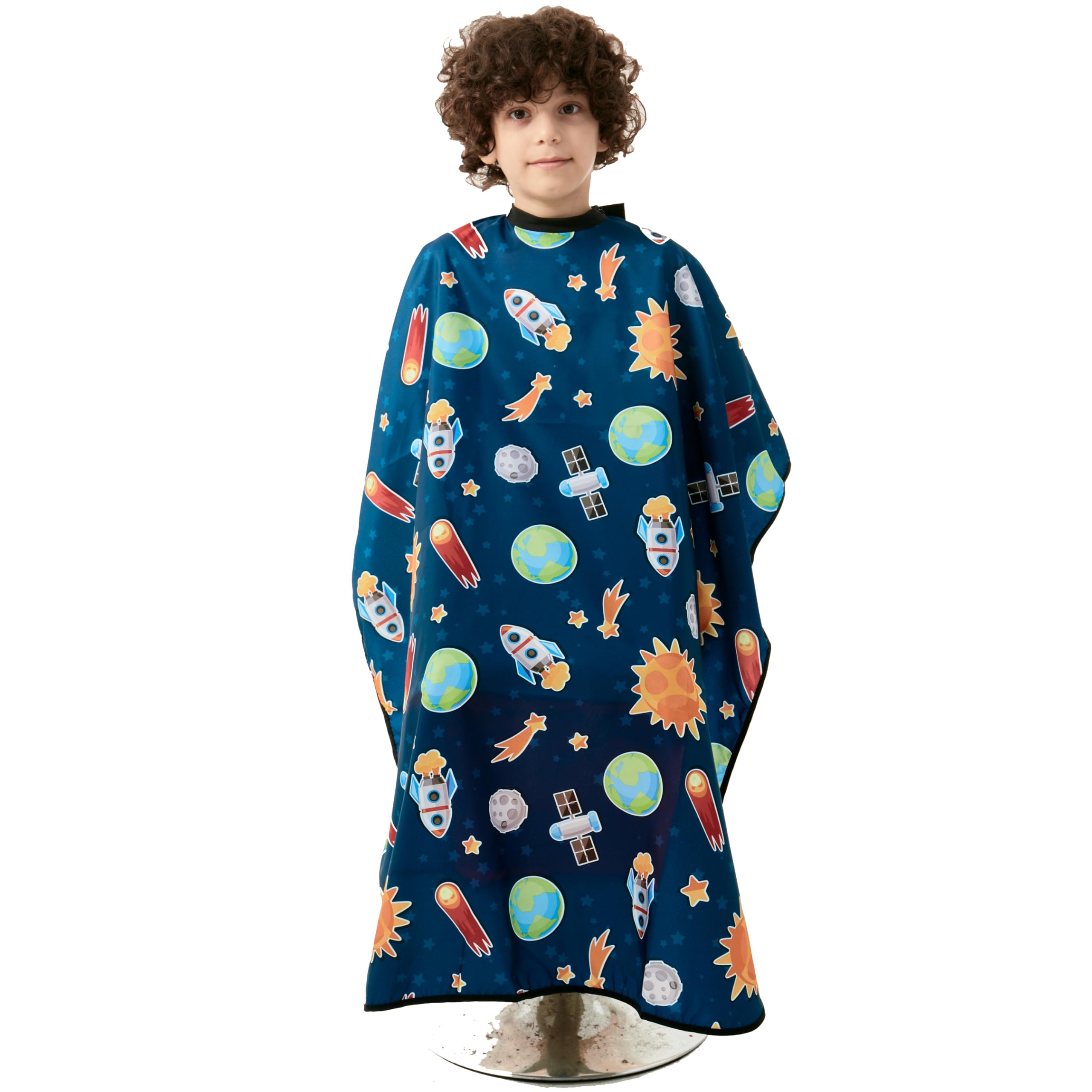 Salon Supply Co Hair Cutting Capes - Adults & Kids - Unisex - Polyester - Snap Closure - Salon Cape, Kids Cape - Outer Space, Kids-image-33