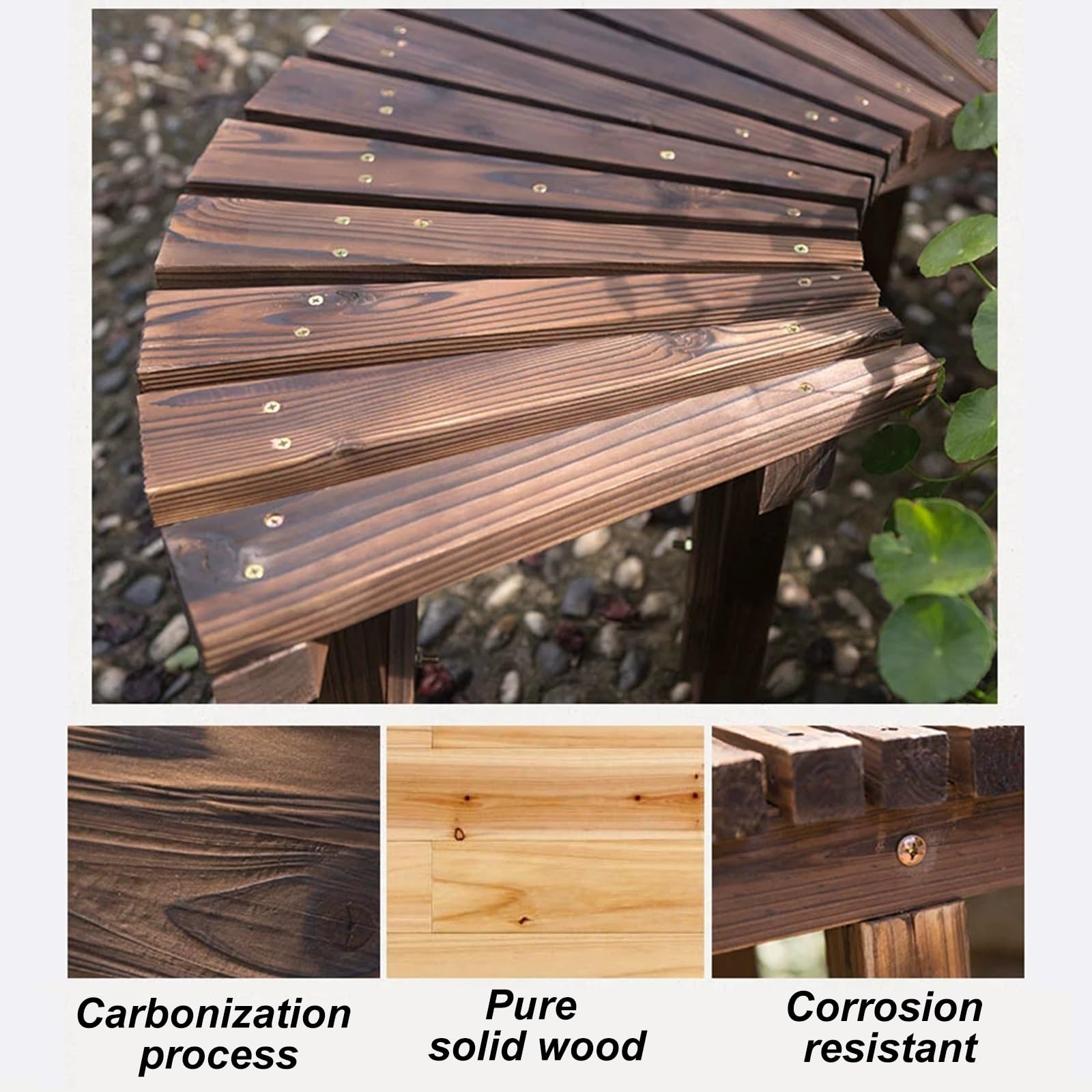 Panca per Alberi Avvolgente, Panchina da Esterno Resistenti Alle Intemperie, Seduta Semicircolare Avvolgente per Alberi, Resistente Alle Intemperie, Facile da Montare per Patio, Parco - Naturale