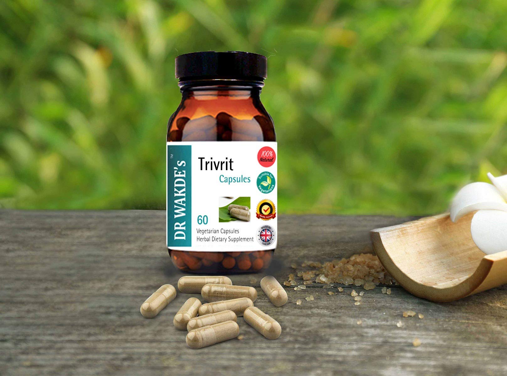 DR WAKDE'S Trivrit Kapseln (Nishottar, 60 Veg Caps, Ayurveda-Ergänzung, Vegan, Kräuter, Natürlich)