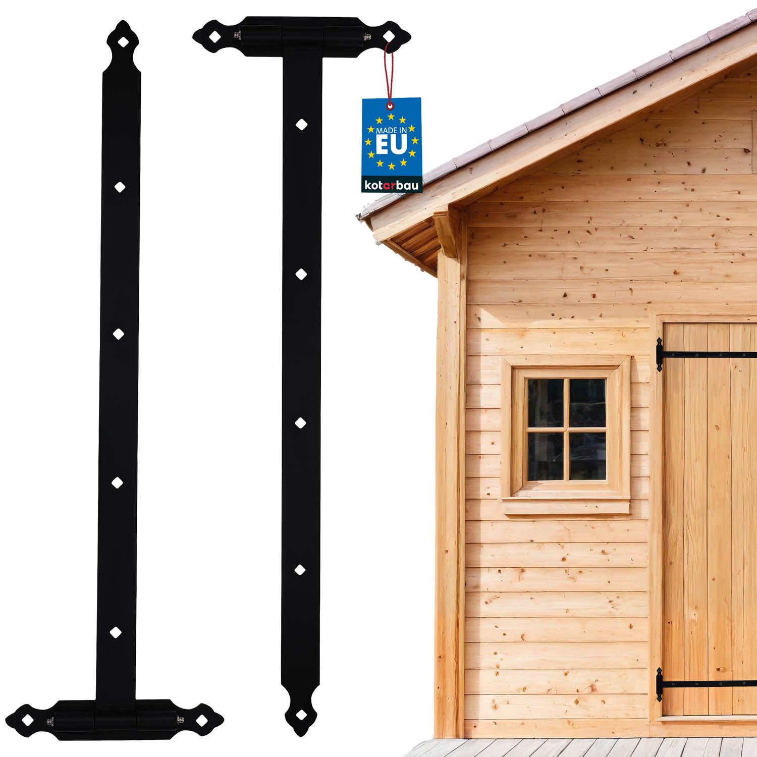 KOTARBAU® Bisagra de Carga de 800 mm, 2 Unidades, Placa de 255 mm, Rodamiento de Bolas, Para Puerta de Jardín