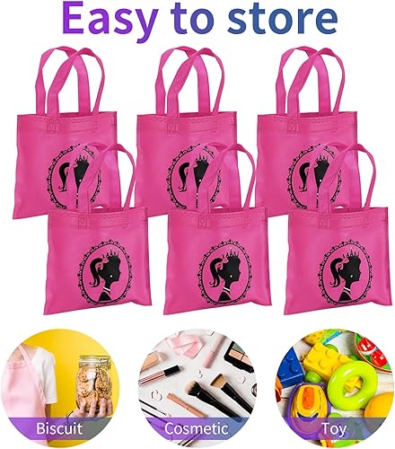 Miniatura 3 de El juego de 36 bolsas de regalo de princesa incluye 12 bolsas de fiesta para niñas, 12 piezas de diadema con corona, 12 lentes de sol de corazón