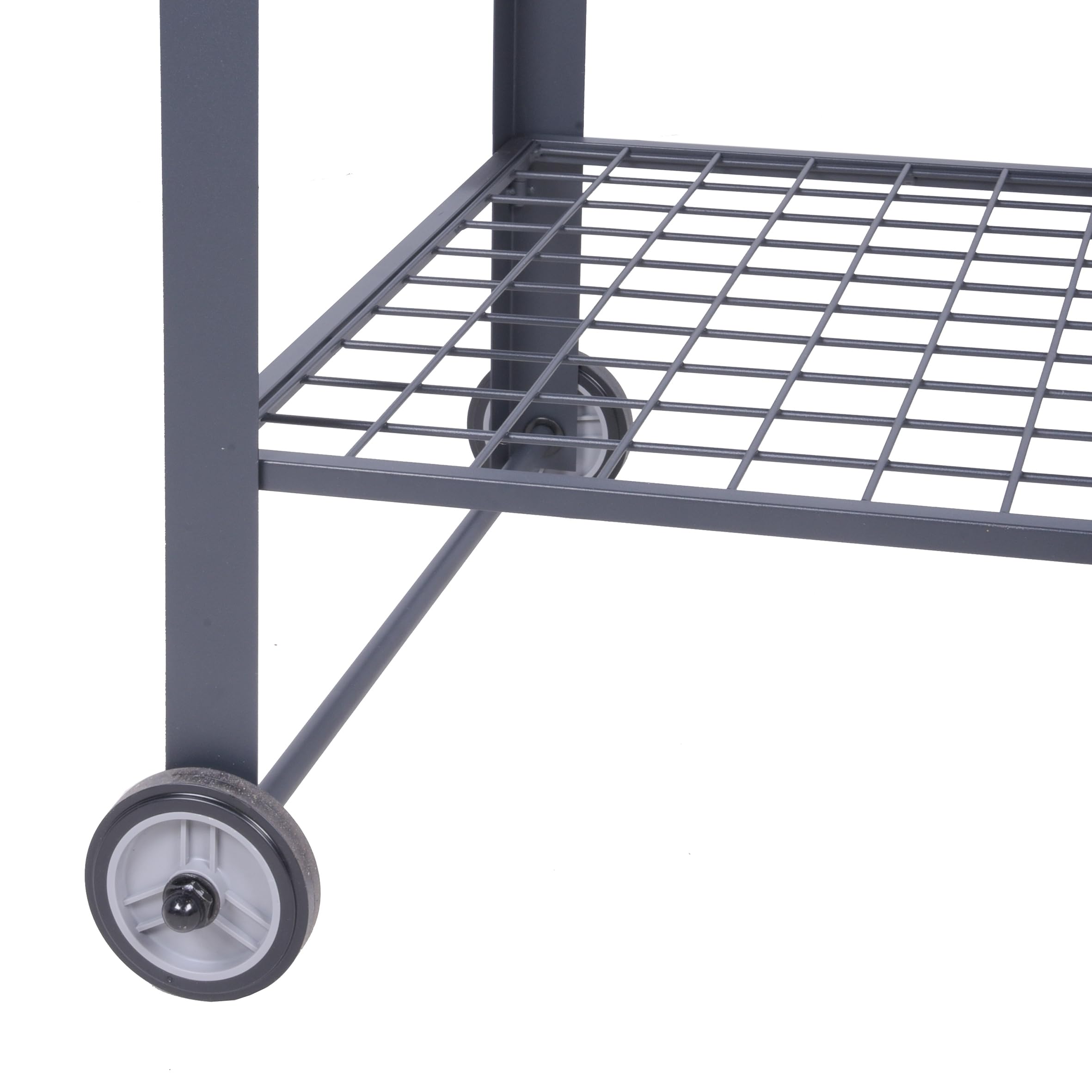 Spetebo Metalowy stół na rośliny na kółkach – 90 x 55 cm – ogrodniczy stół z półką z siatki