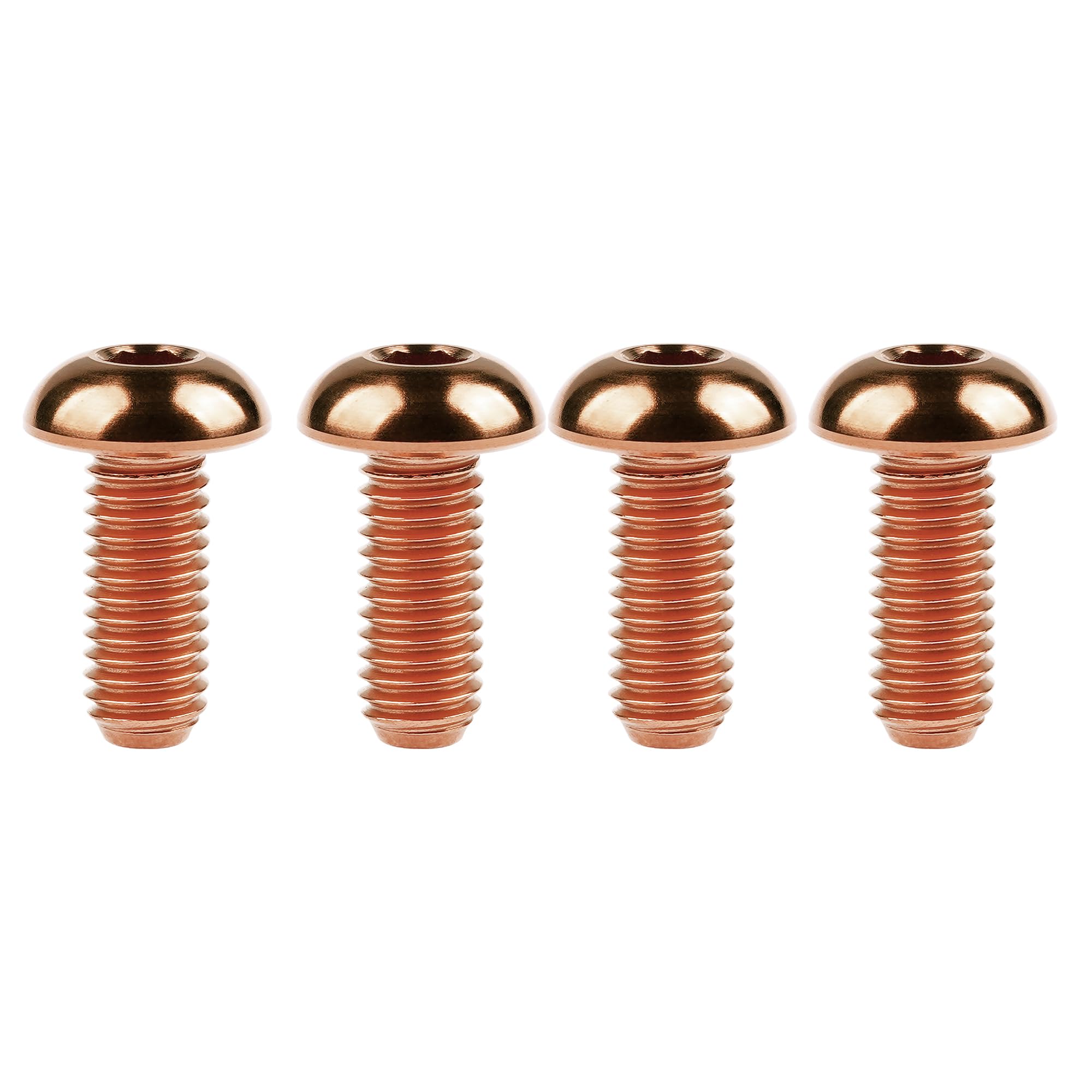 Ruifu M5 Titanium Gr5 Allen Button cap Screws Bolts 8 10 12 15 18 20 25 30mm for Bicycle Water Bottle Cage (Pack of 4) (Bronze, M5x12mm)