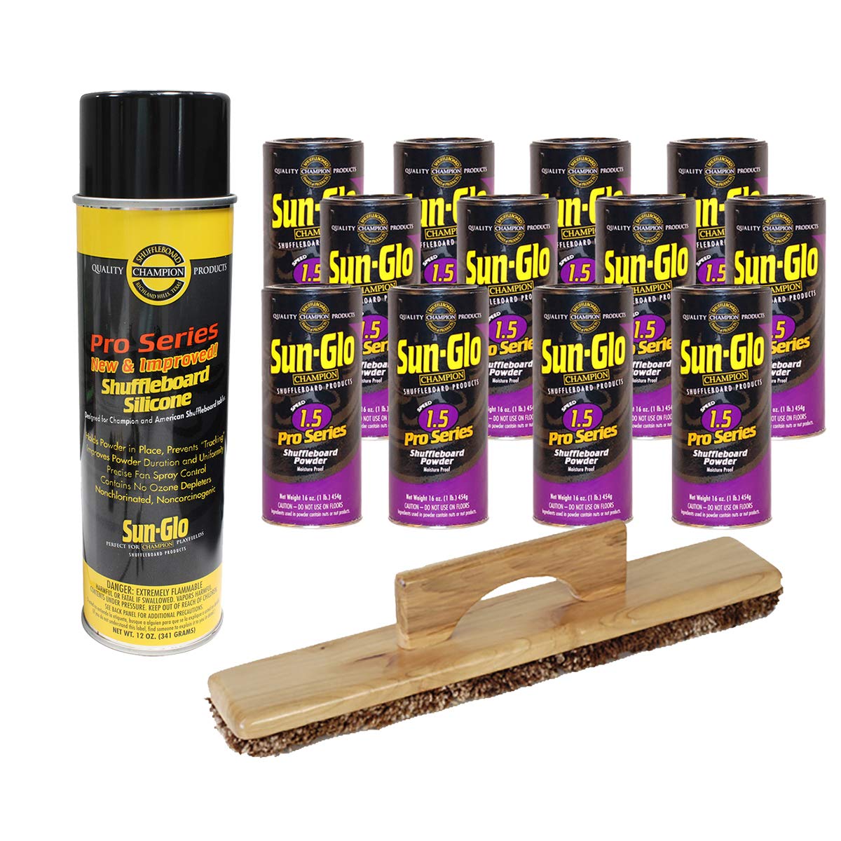 Sun-Glo 12 Cans #1.5 Pro-Series Wax, Sweep, Silicone Spray