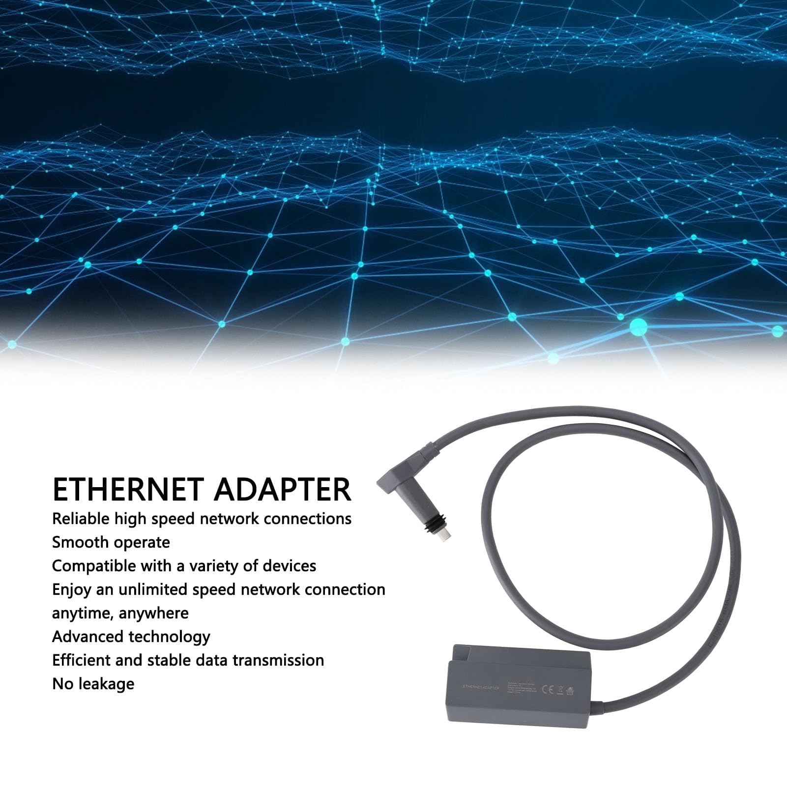 Ethernet Adapter,Stable Connectivity Rectangle Satellite Internet Powerline for Wired External Network,Rectangle Dish
