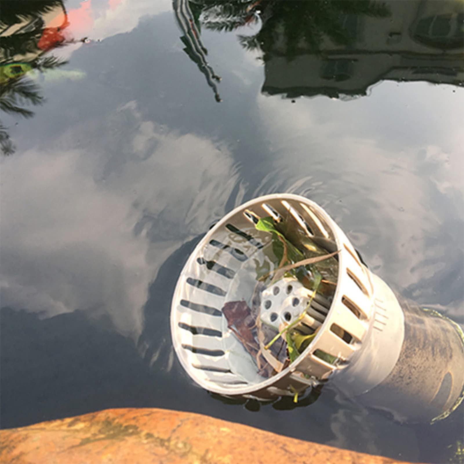 Raccoglitore di Foglie con Filtro per Piscina in plastica per Acquario paesaggistico (Calibre 110MM)
