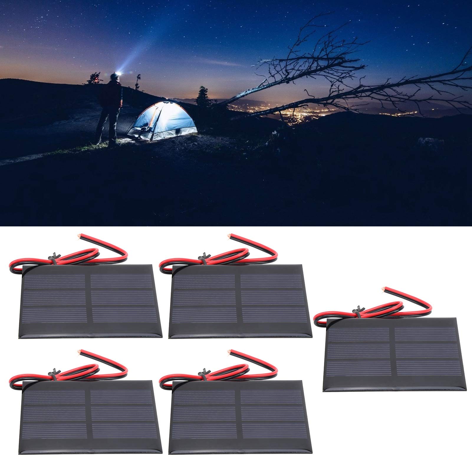 Modulo Solare, Mini Caricatore per Pannello Solare da 5 Pezzi, torce elettriche da 1,5 V, luci di Paesaggio, Telefono Cellulare per la Ricarica
