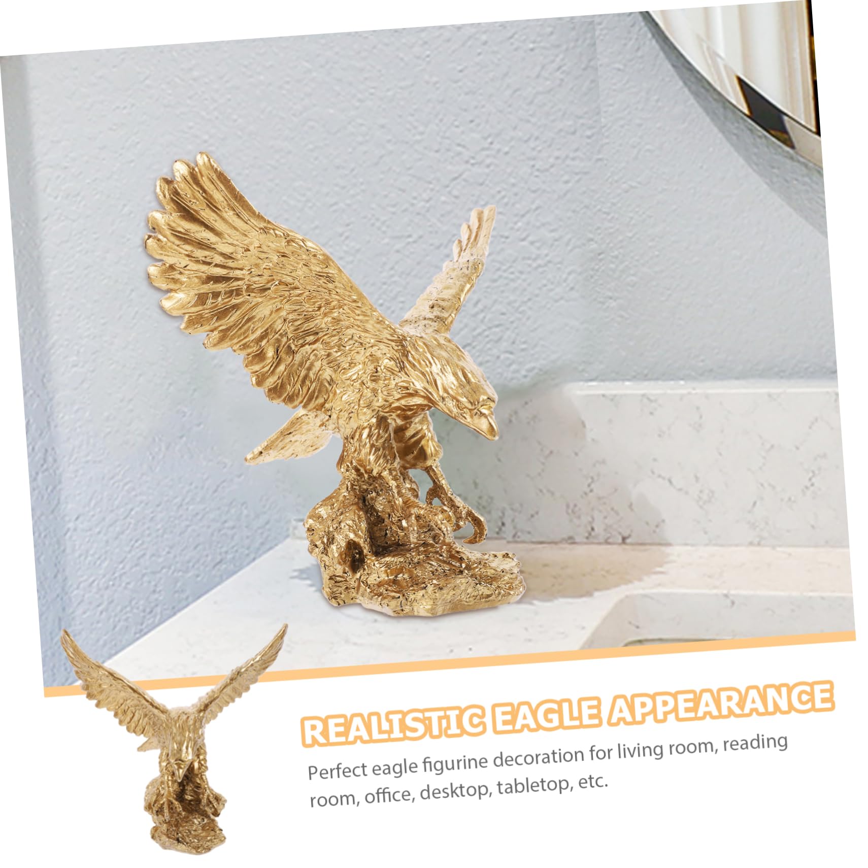 Amazon｜NUOBESTY 樹脂製鷲の置物 中型リアル鷲彫刻 オフィス装飾用