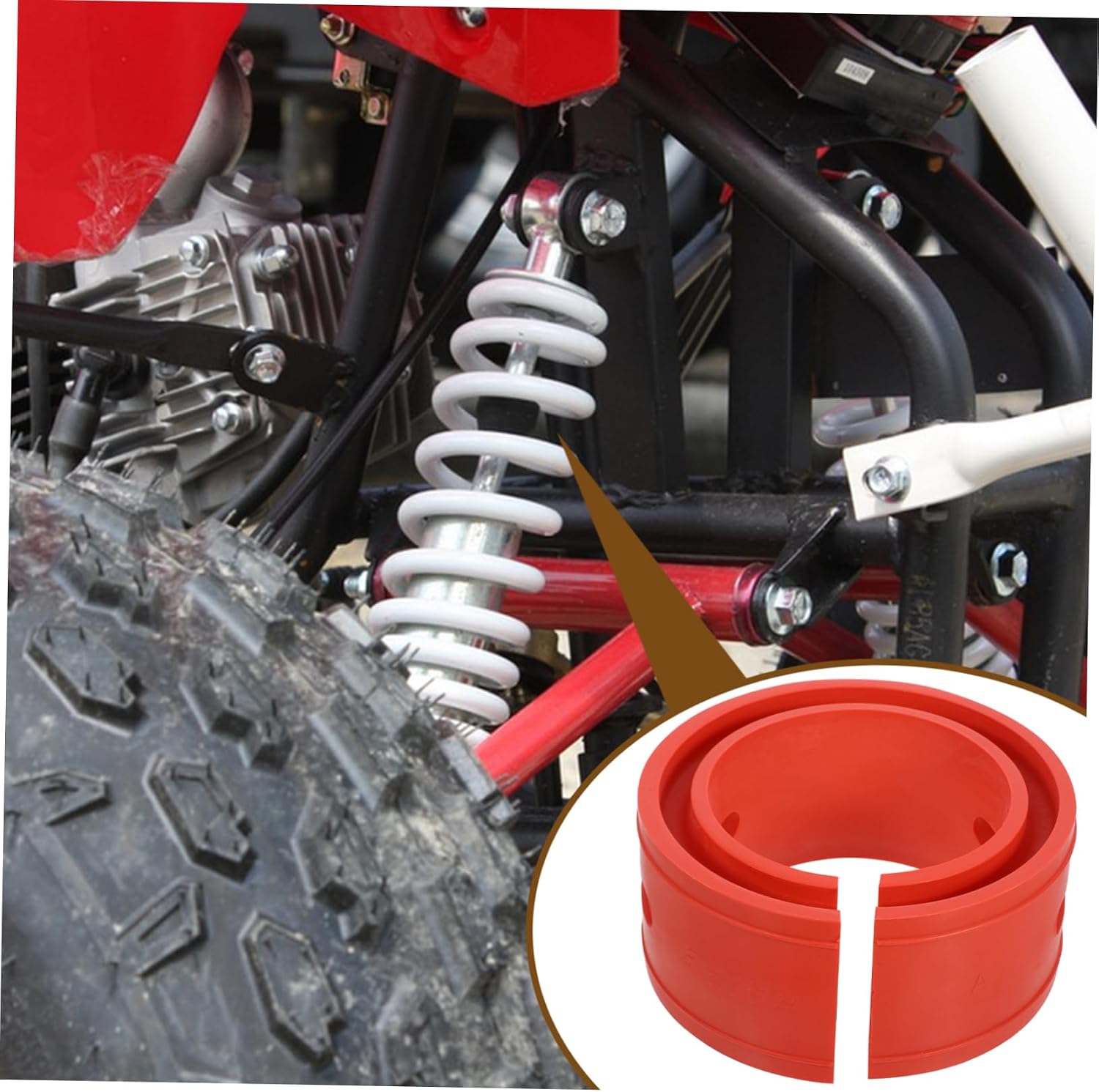 Hemobllo Car Coil Spring Spacer Cushion for Automotive Shock Absorption Easy to Install Rubber Bumper Buffer for Front Rear Suspension Driving Stability