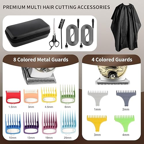 Miniatura 2 de Suttik Juego de cortapelos y recortadores de pelo profesional, kit de peluquería inalámbrico con estuche de viaje, juego de cortapelos profesional
