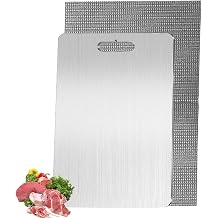 100% Pure Titanium Cutting Boards for Kitchen, Dishwasher Safe Chopping Board for Meat, Double Sided and Effortlessly Clean, with Anti-slip Mat, 12"L x 8"W
