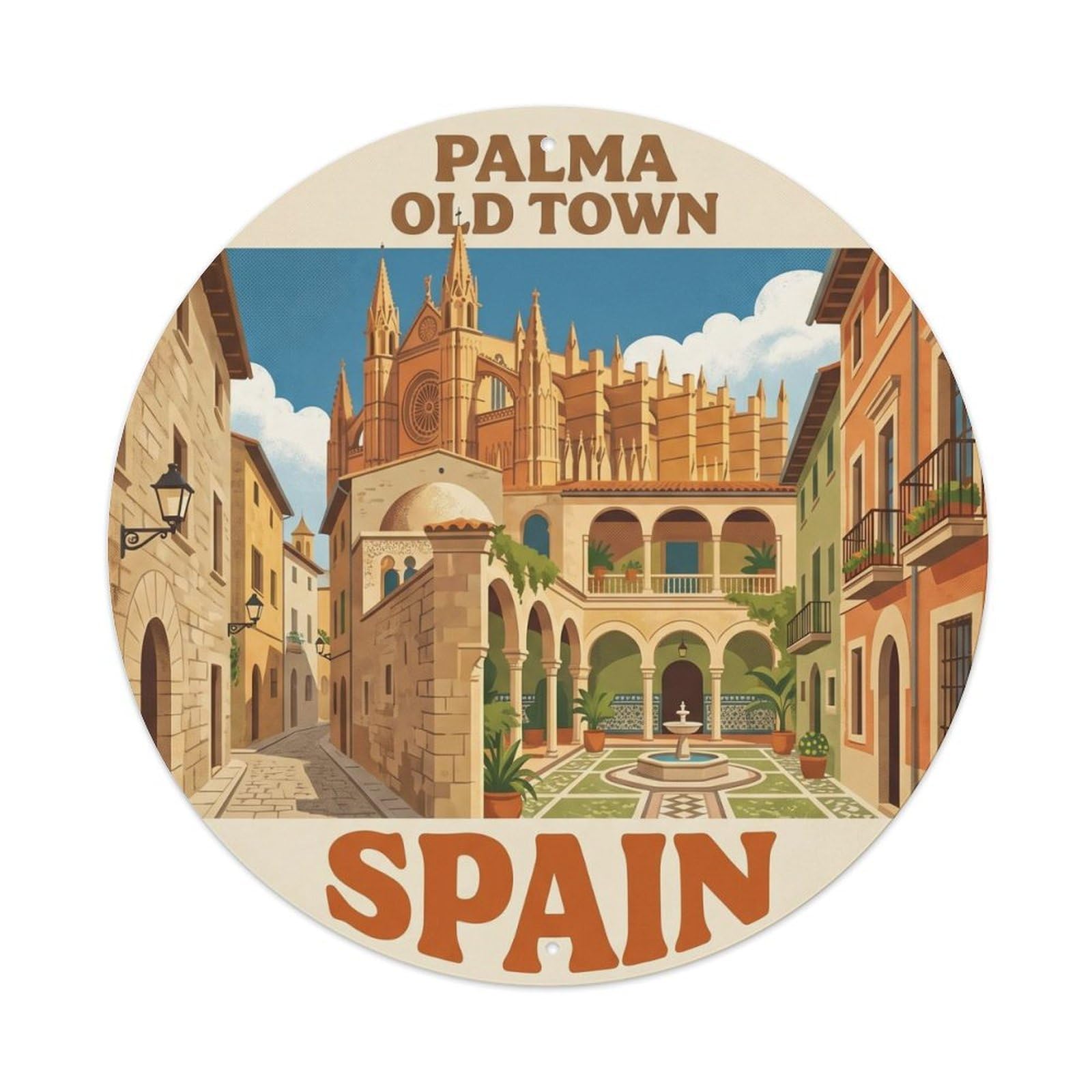 Mallorca Palma Old Town Spain Cultural Travel Metal Tin Sign
