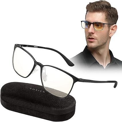Amazon Soxick ブルーライトカット メガネ Pcメガネ パソコン 度なし ブルーライトメガネ ブルーライトカット９０ 青色光 カット メンズ レディース ブラック Soxick パソコン 周辺機器 通販