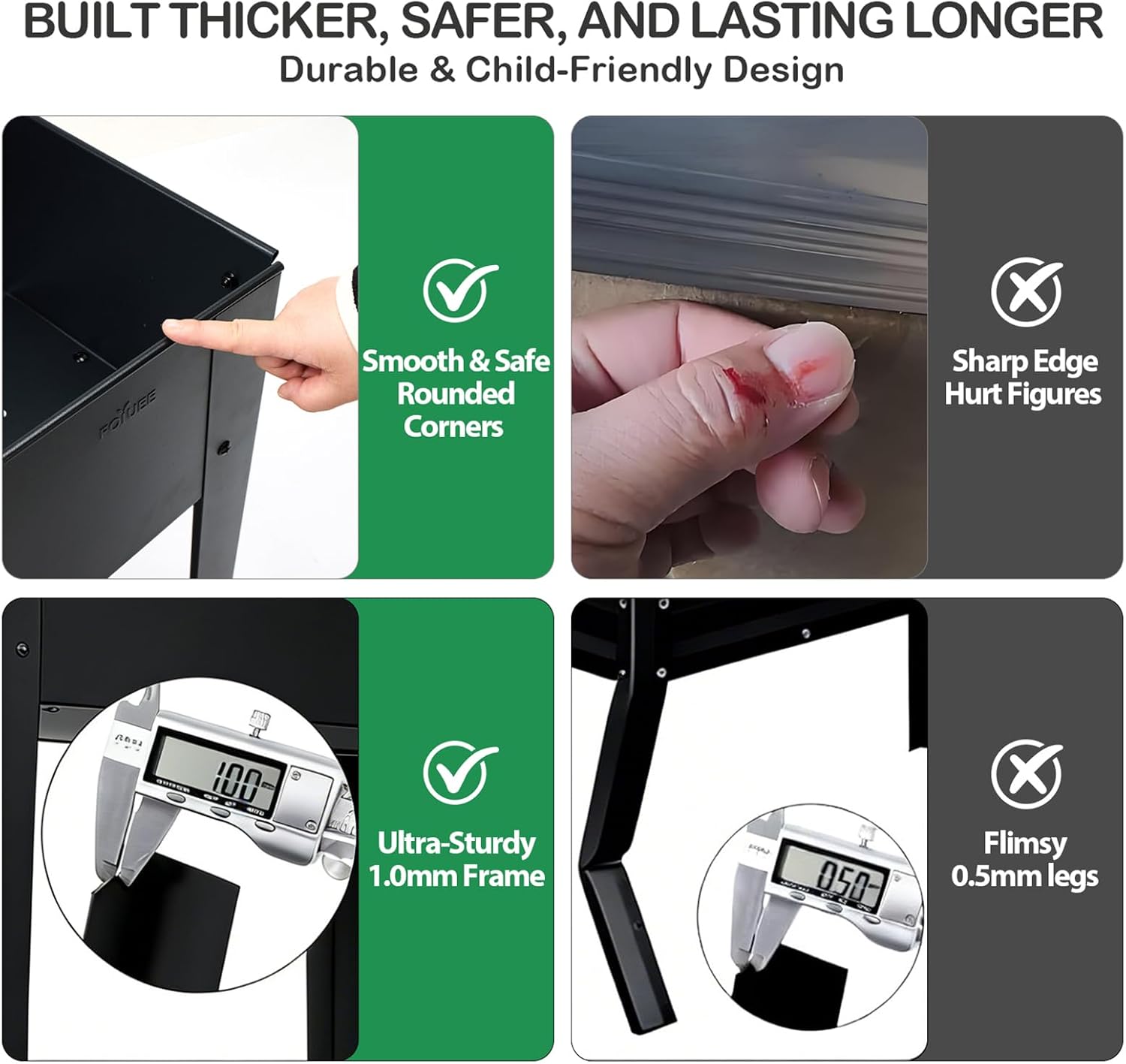 31.5" Tall Raised Garden Bed with Wheels, Extra 15.7" W Planter Box (400 lbs Loads) with Storage Shelf & Handle,Heavy Duty Metal Garden Planter for Vegetables, Herbs & Flowers, Patio & Balcony