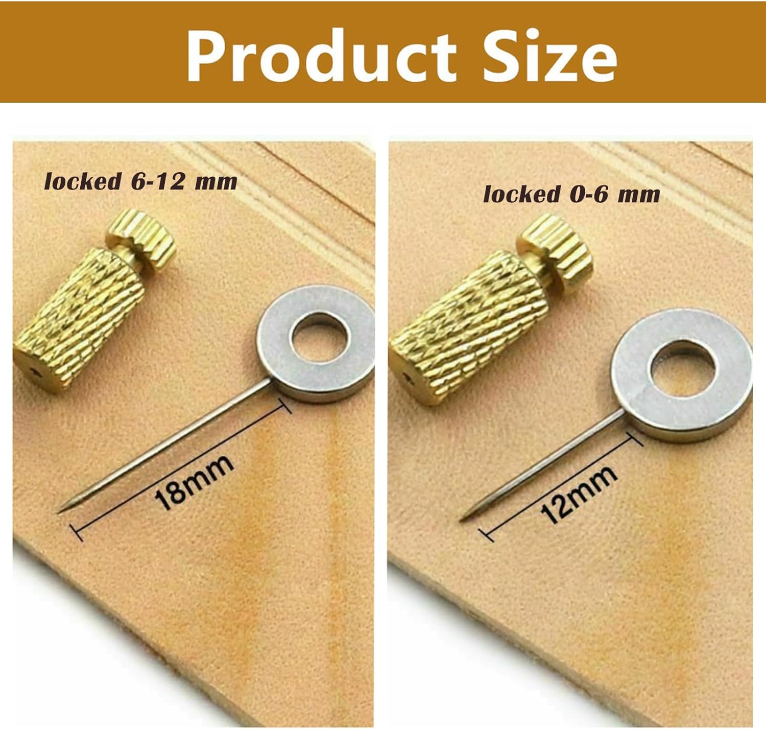 20Pcs Leather Sewing Positioning Needles,Leather Craft Suture Positioning Needle Located Needles Fixed Suture Tool(10Pcs 0-6MM+10Pcs 6-12MM)
