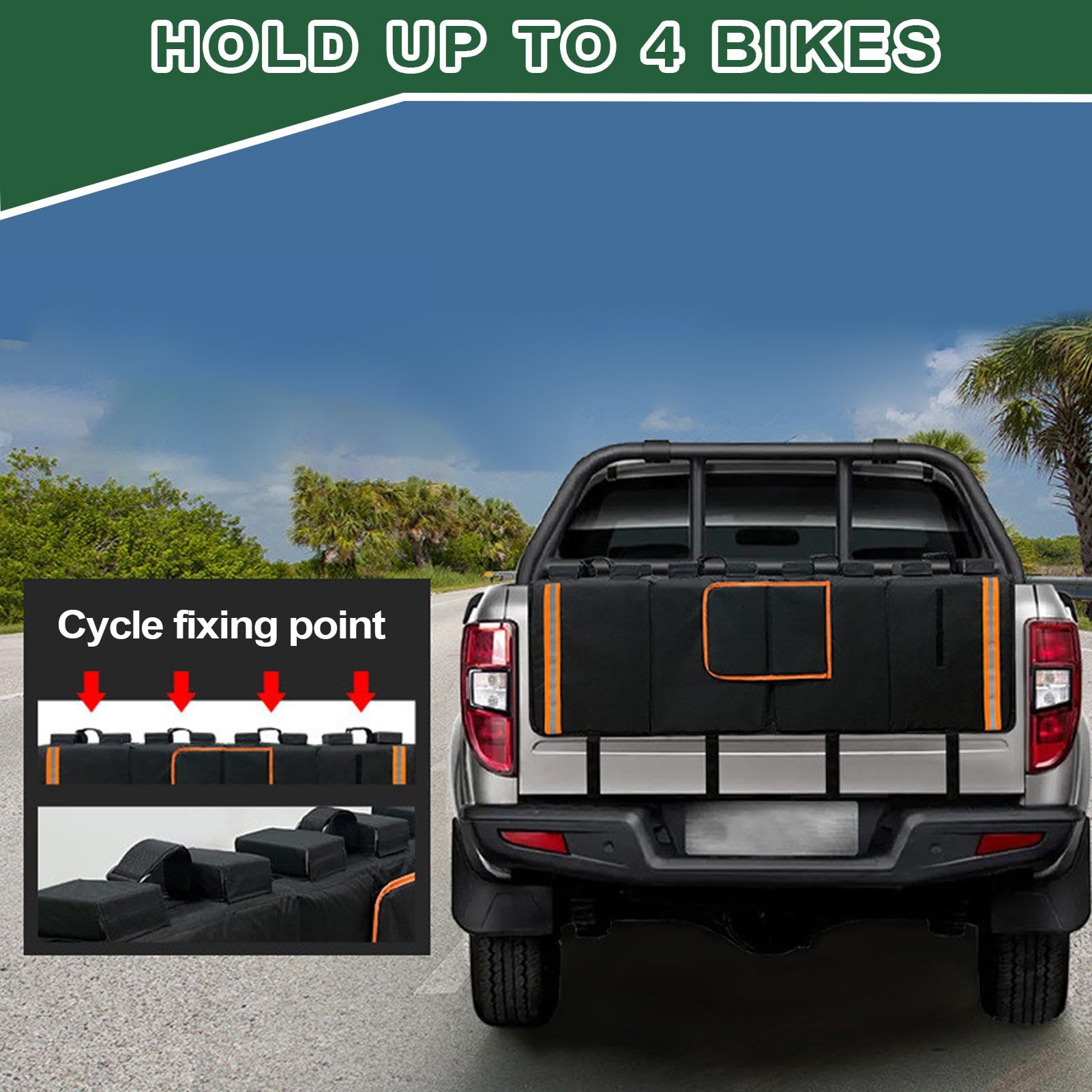 Fahrradhalter für LKW-Bett | Heckklappenschutzpolster Fahrradträger | Tragbare Heckklappe Transportzubehör Matte für Outdoor, Show