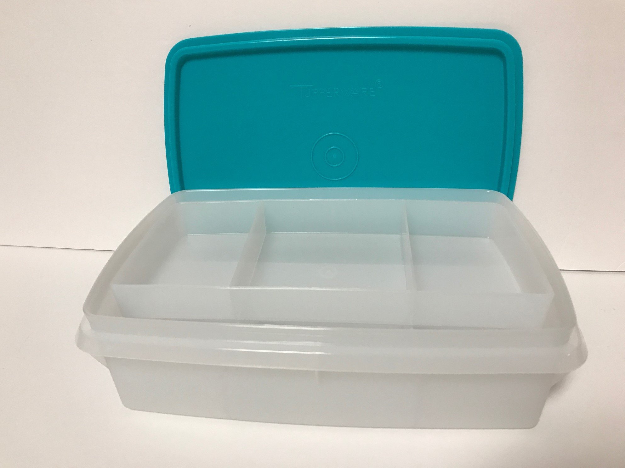 Tupperware Tuppercraft Stow-N-Go Craft Sewing Box in Aqua Blue New