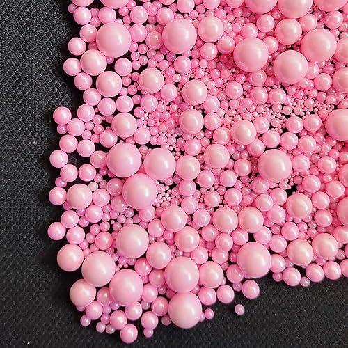 Miniatura 2 de Eastron Gránulos comestibles de azúcar de perlas rosadas, tamaño mezclado, decoración de pasteles, decoración de cupcakes, decoración de galletas,