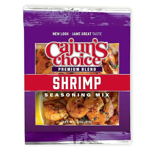 Cajun's Choice - Condimento de camarones cajún, 0.3 onzas, mezcla picante de hierbas y especias para asar, saltear y hervir, añade sabor picante y