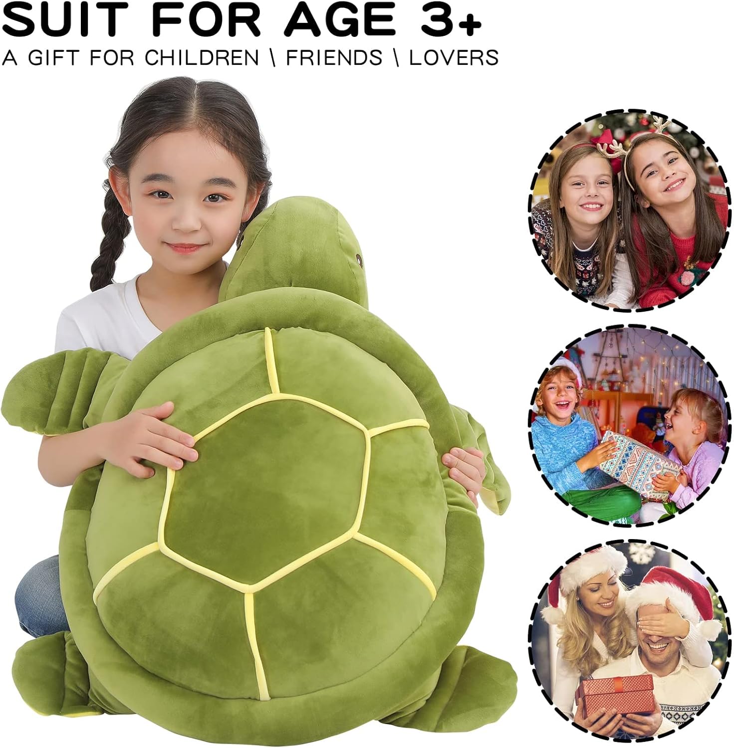 Dalmao 28 Inch Big Sea Turtle Stuffed Animals, Cute Giant Large Jumbo Soft Plush Toys, Ocean Green Turtle Plushie Body Pillow, Gifts for Kid Boys, Girls, Girlfriend, Birthday