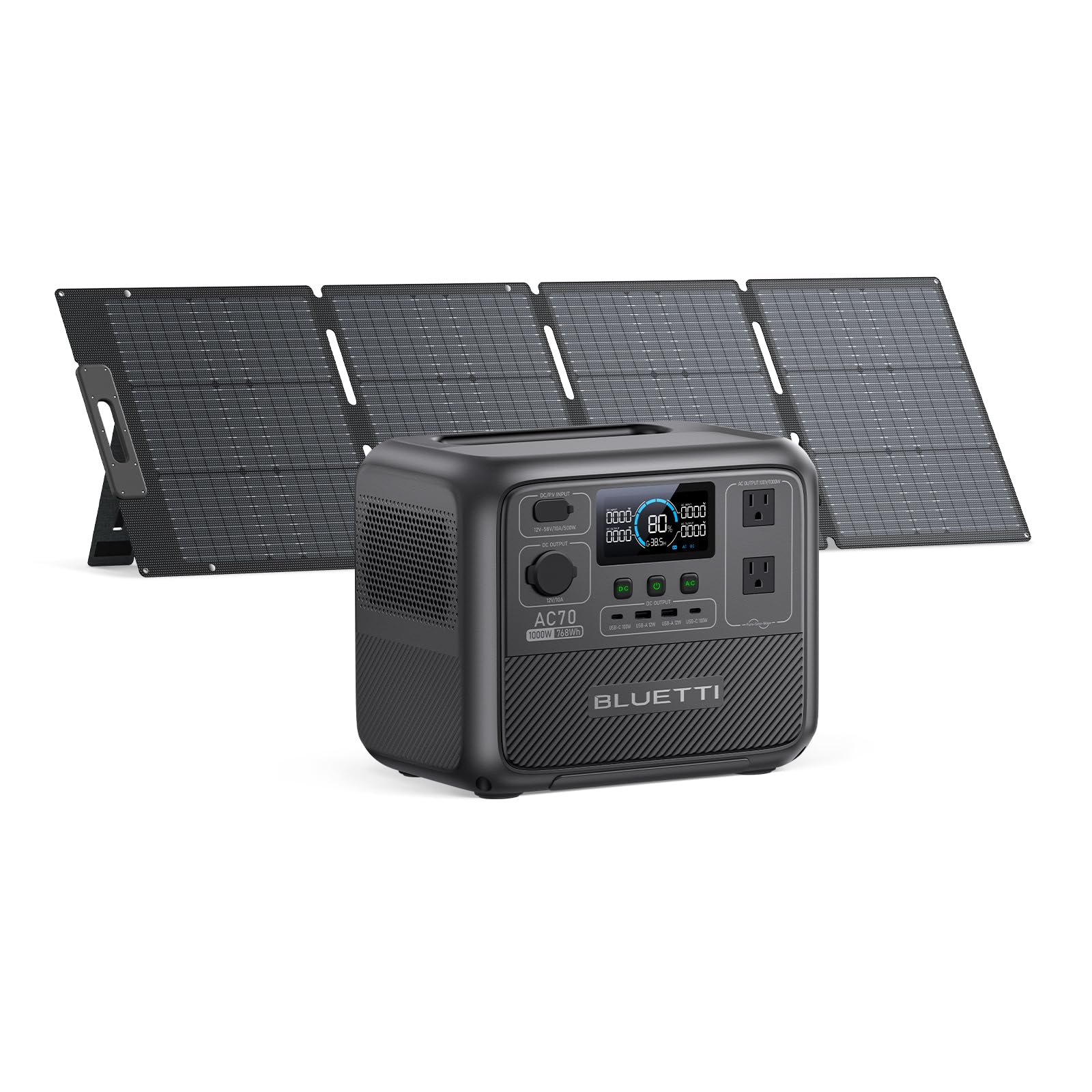 Amazon.co.jp: BLUETTI AC70 ポータブル電源 と 200W ソーラーパネル 
