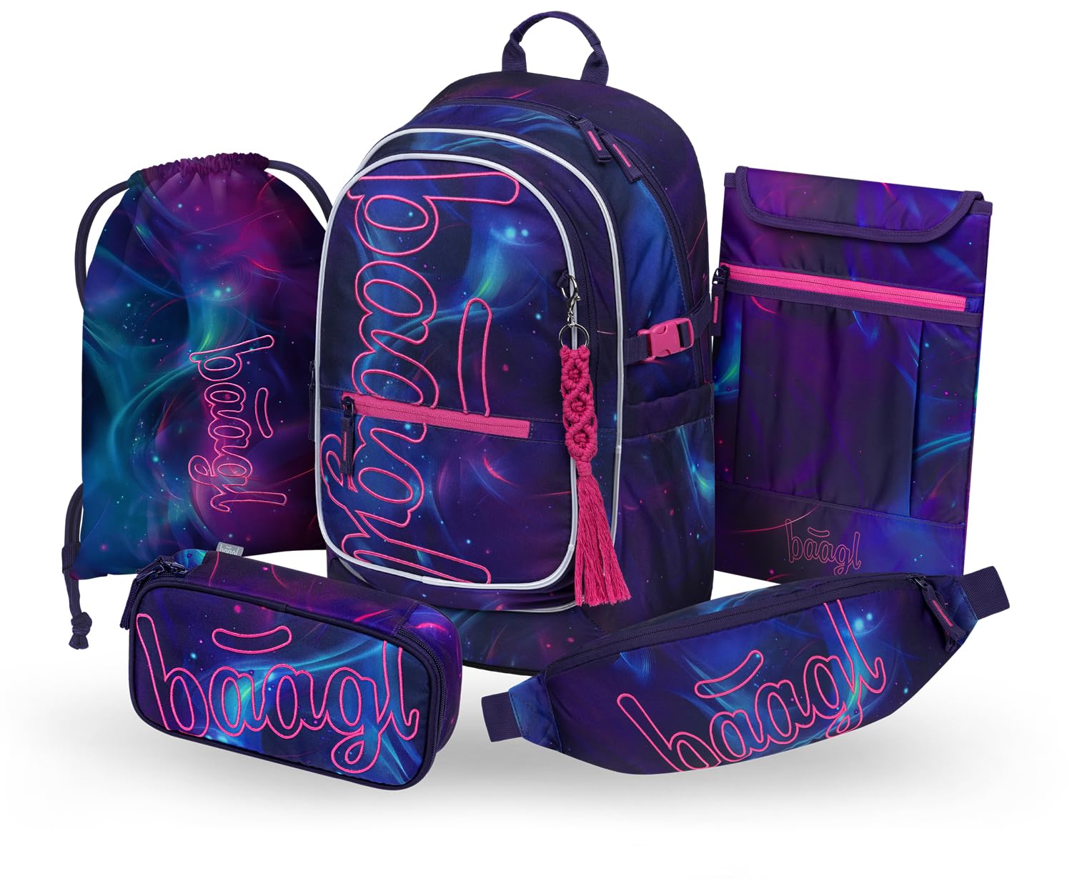 Baagl Schulrucksack Set Mädchen 5 Teilig Schultasche Grundschule - Nova