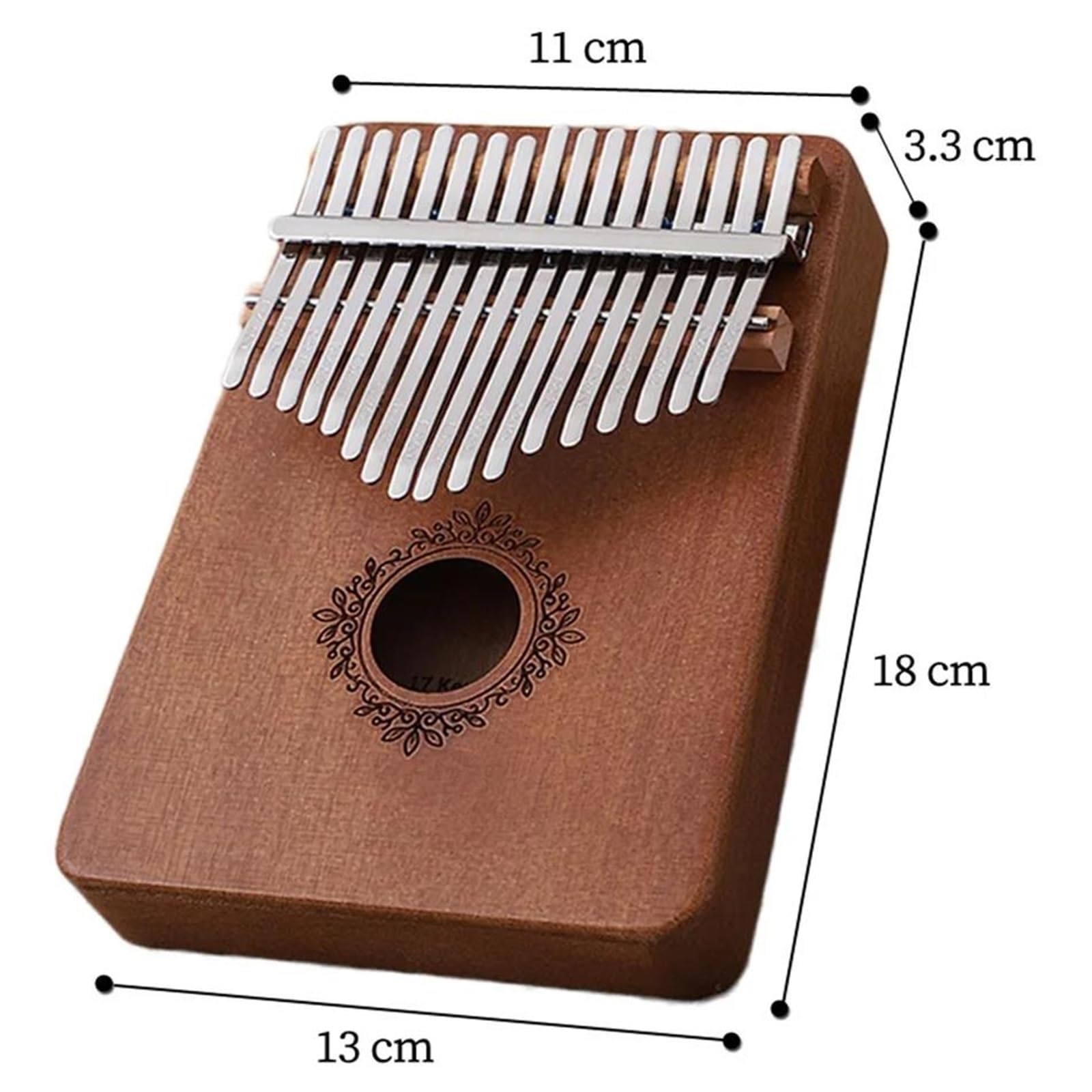 Kalimba 17 Tasten Daumenklavier Holz Mahagoni Mbira Korpus Mit Kalimba-Tasche Kreative Spieluhr Fingerklavier Fingerklaviere(Style 3)
