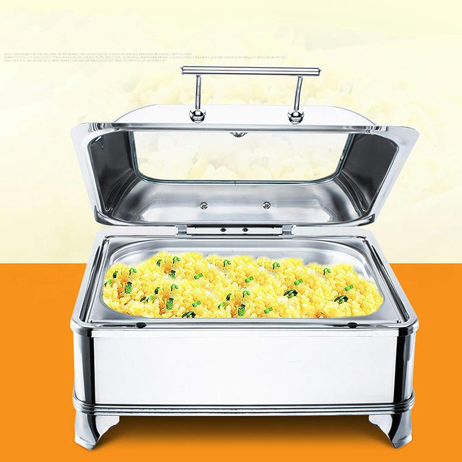 6L Chafing Dish Elettrico, Scaldavivande Elettrico Acciaio Inox, Contenitore Termico per Alimenti Caldi per Buffet, Banchetti, Feste in Casa, Temperatura Regolabile (30-80 °)