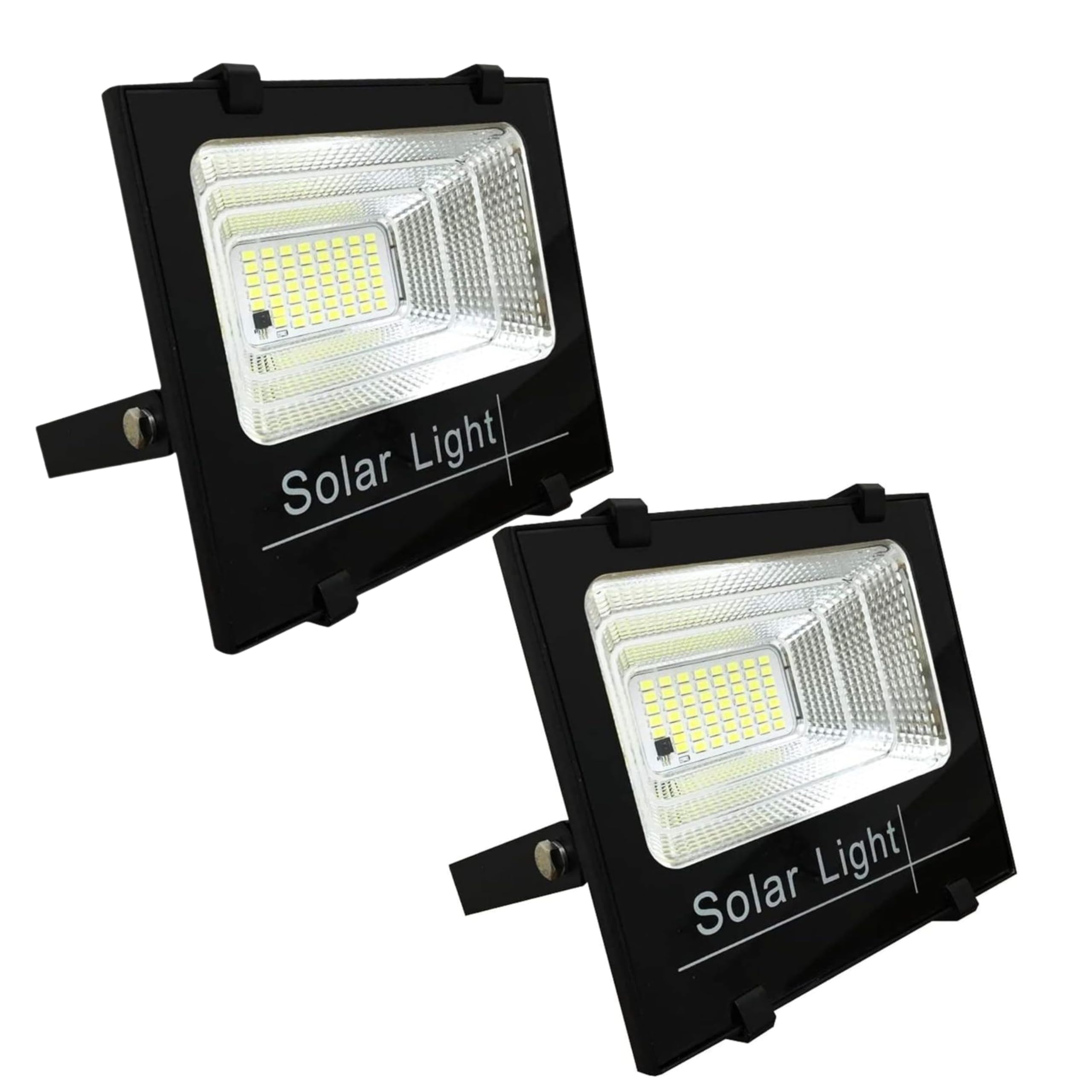 CLICLED 2 Pezzi Faro Led Da Esterno Solare 200 Watt Luce Fredda Luci Solari Da Giardino Faretto Led Con Pannello Solare Sensore Crepuscolare E Telecomando