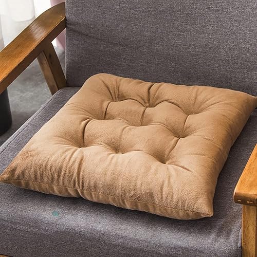 Miniatura 6 de MissSoul Juego de 4 almohadillas cuadradas para sillas de comedor, cojines de asiento para interiores, almohadas con lazos, cómodas, suaves,
