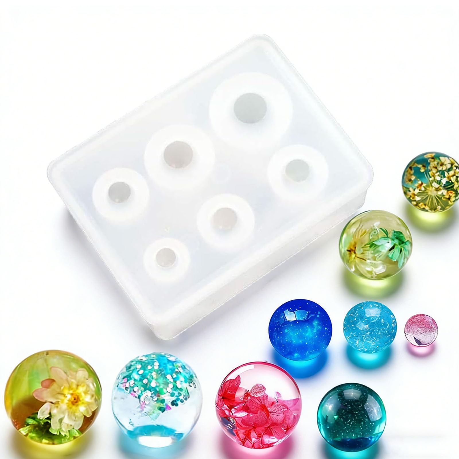 Mirhua レジン モールド シリコンモールド 球体 6サイズ DIY 手芸 ツール レジン型 ハンドメイド アクセサリー
