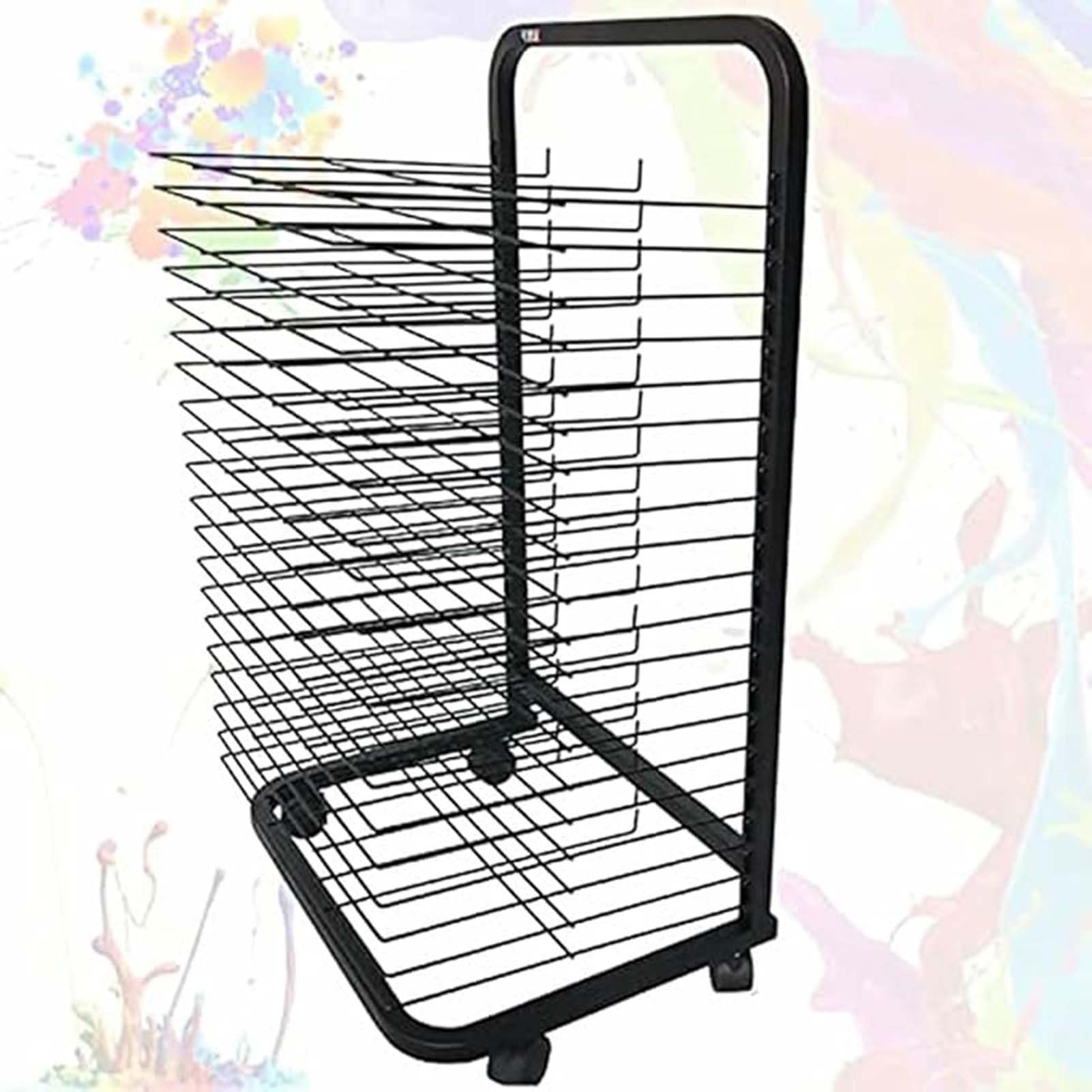 THEGA Art Drying Rack - Sturdy Metal Art Rack, Mobile Classrooms Drying Rack, Flexible Shelves Mobile Cart, Perfect For An Art Organizer, Paintings Storage