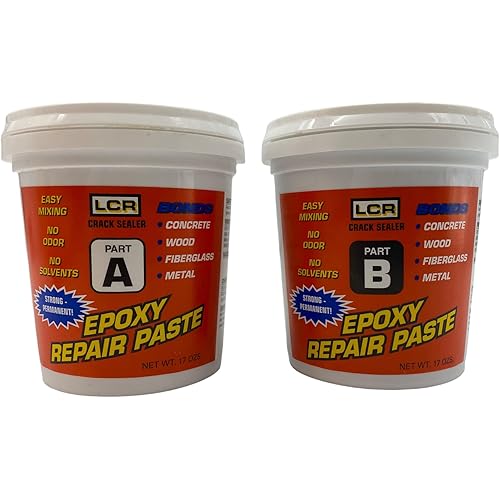 Polygem LCR Crack Sealer and Paste for Concrete Wall Leak Repair - High Strength 2 Component System Works on Concrete, Wood, Fiberglass, Metal, Plastic, Glass, and More