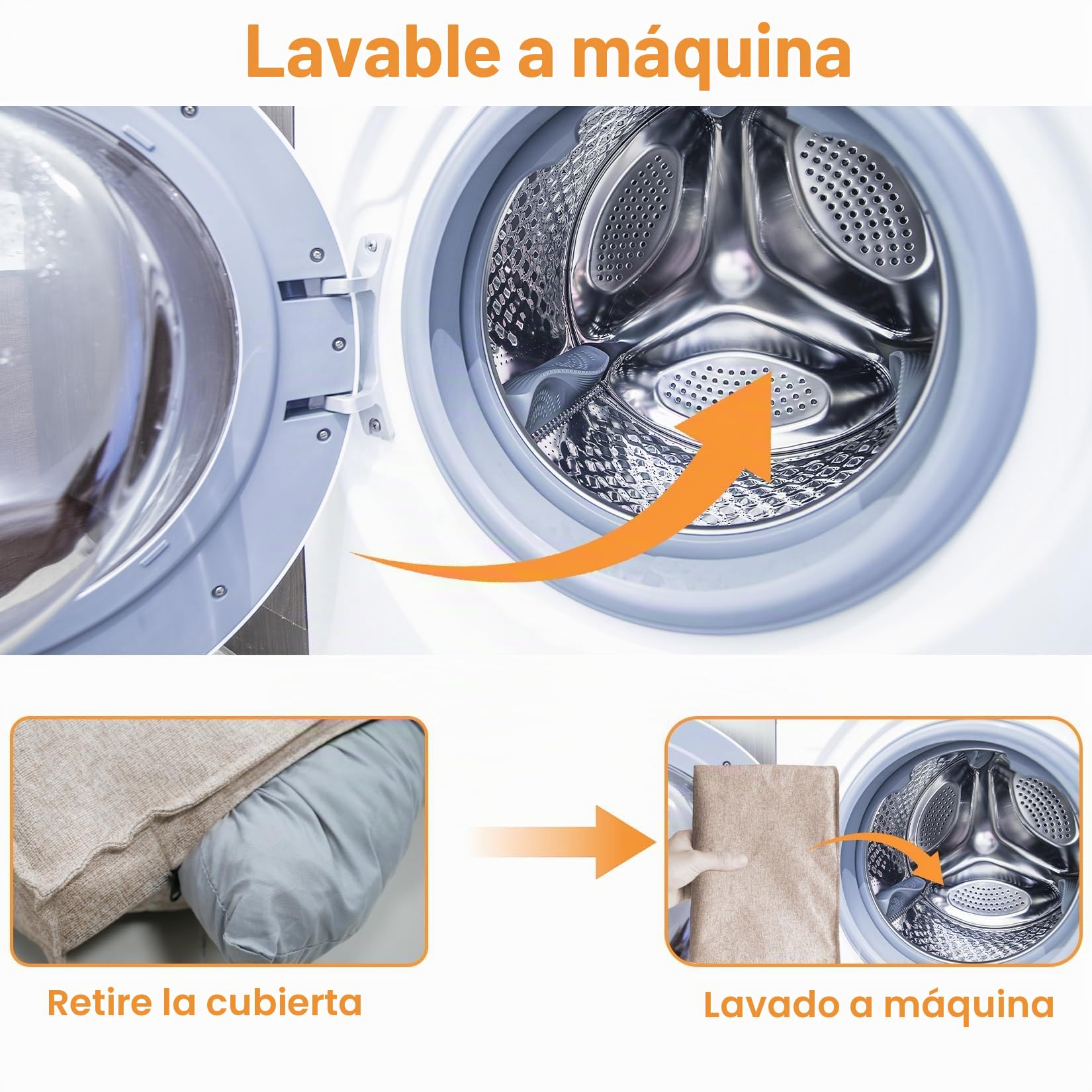 BingoPaw Cama Perro Ortopédica Extra Grande 103x69x10cm, Cama Perro Verano con Funda Desenfundable y Lavable, Forro Impermeable y Fondo Antideslizante, Beige XL