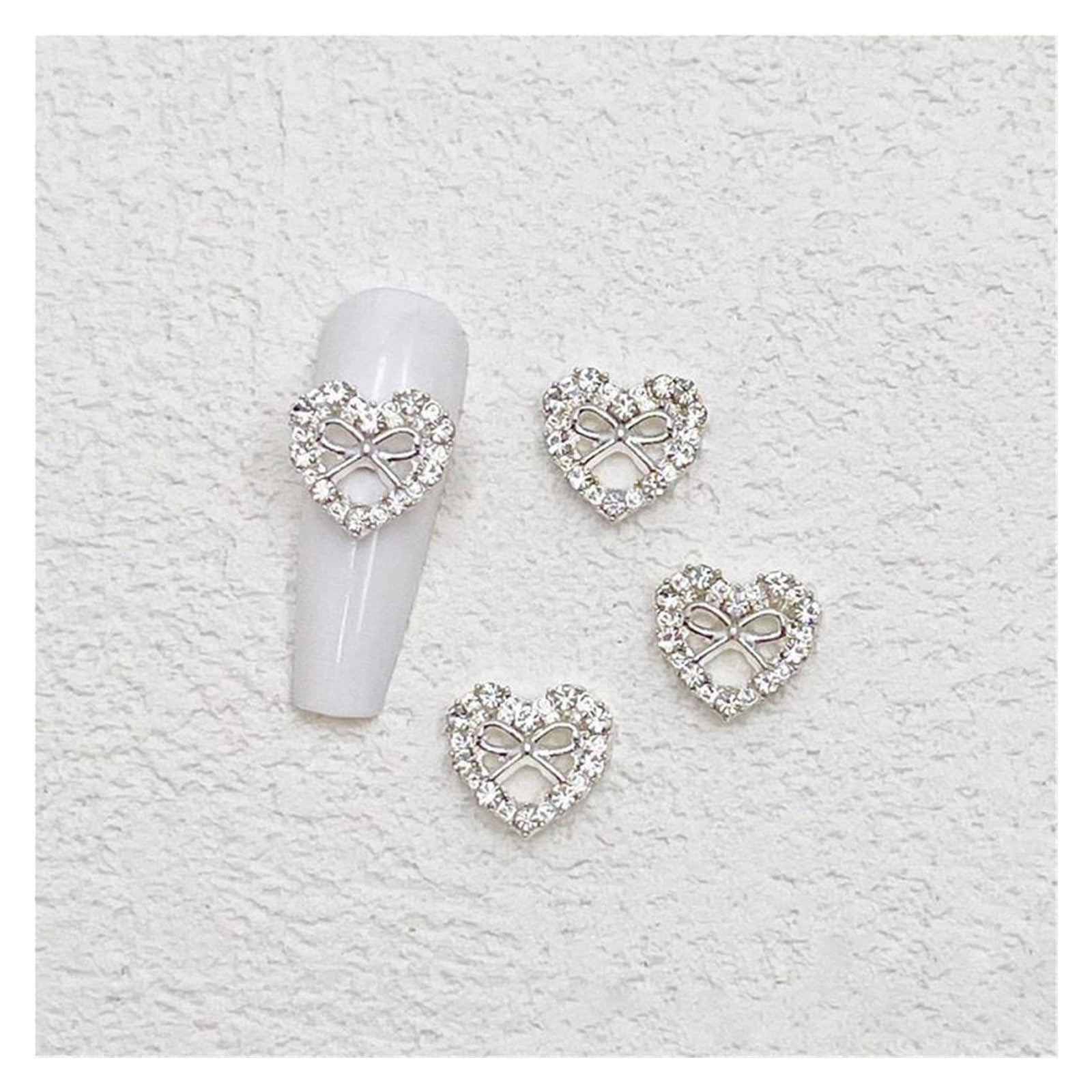 70pcs Mini 4 * 5mm Crystal Butterfly Nail Art Charms 3D Diamond Jewelry Parts Pink Clear Metal Manicure Decoation Rhinestones Gems(Color-04)
