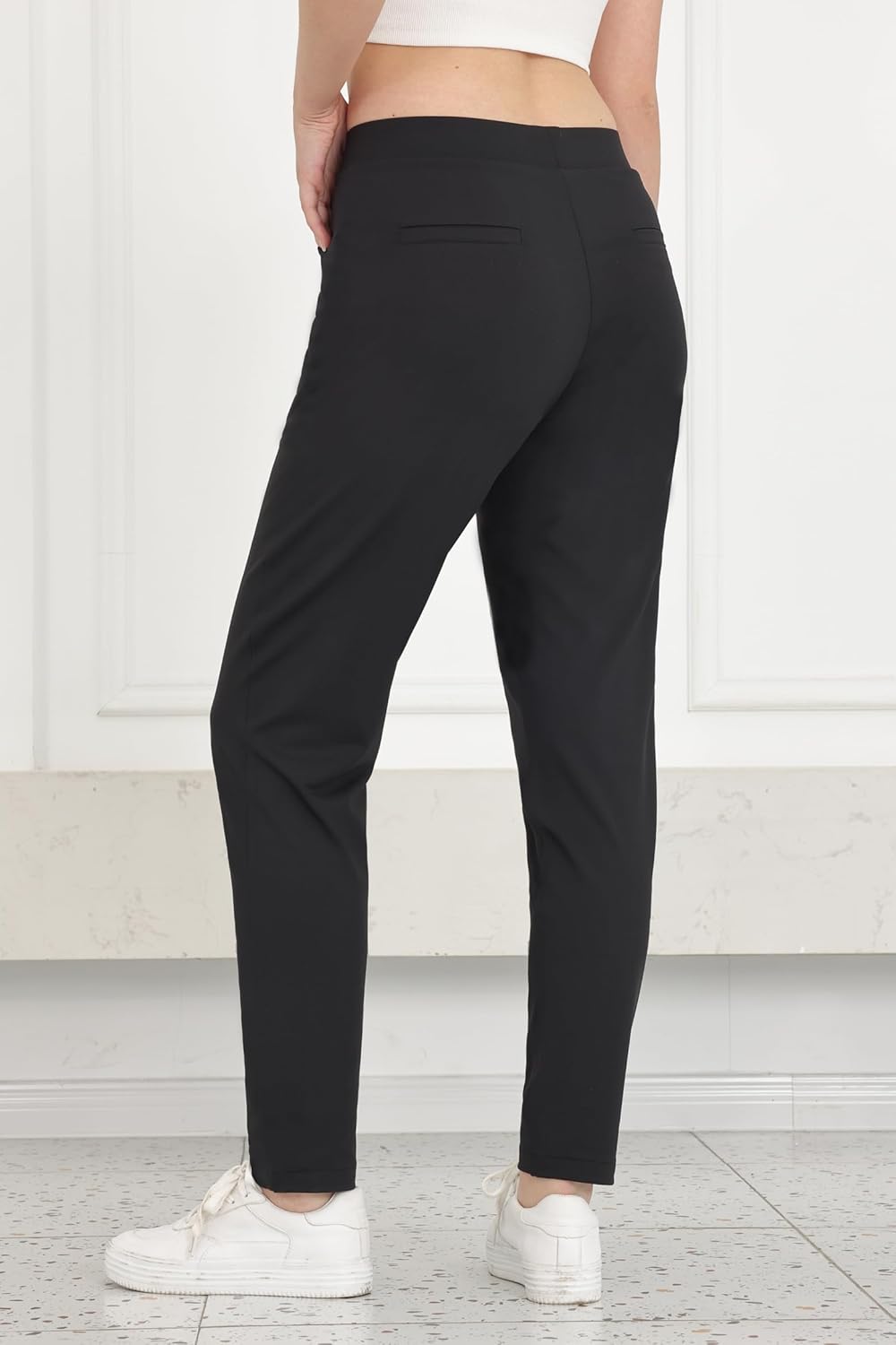 Bamans Womens Dress Pants Work Business Skinny Leg Pants Office High Waisted Slacks Slim Fit Casual Trousers - Image 2