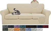 Vista 39 de JIVINER Fundas de sofá de 3 piezas para sofá de 2 cojines, funda de sofá elástica con 2 fundas de cojín de asiento extra grandes, fundas gruesas