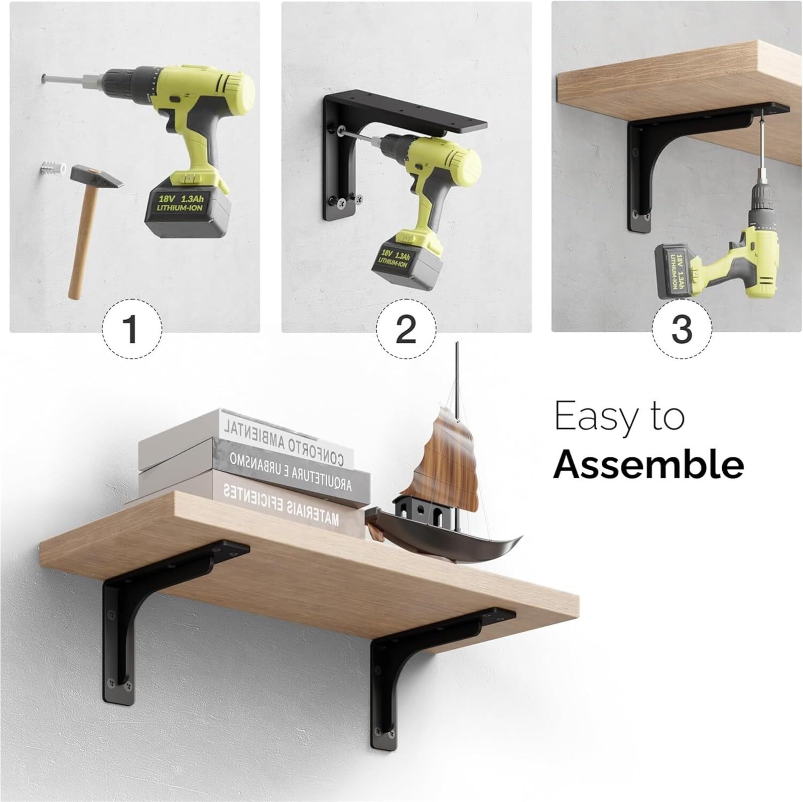 Soporte Balda Soporte, Capacidad, Acero Inoxidable, Montado En La Pared, for Estantes, Encimeras, 1 Ud.(600kg 18inch-1pc)