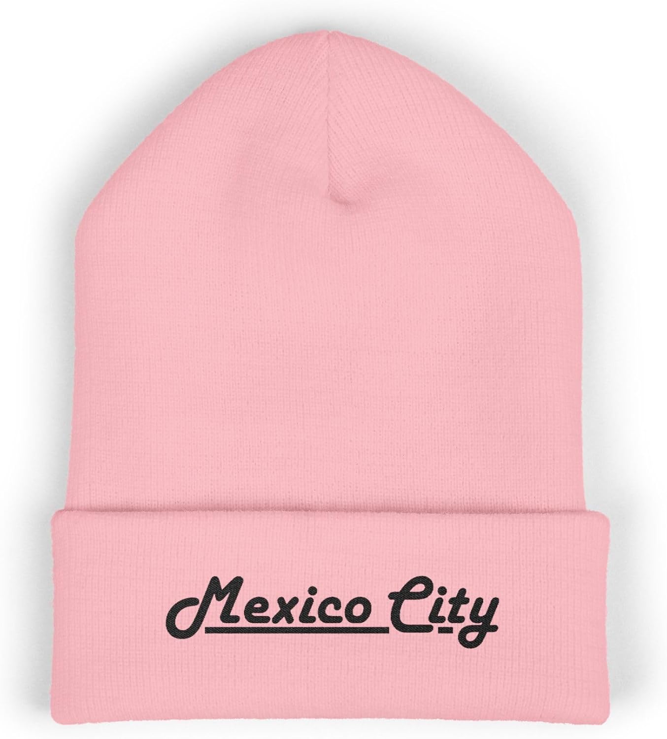 Premium Classic Cuffed Beanie Hat Gift with 'Mexico City' Embroidery Message