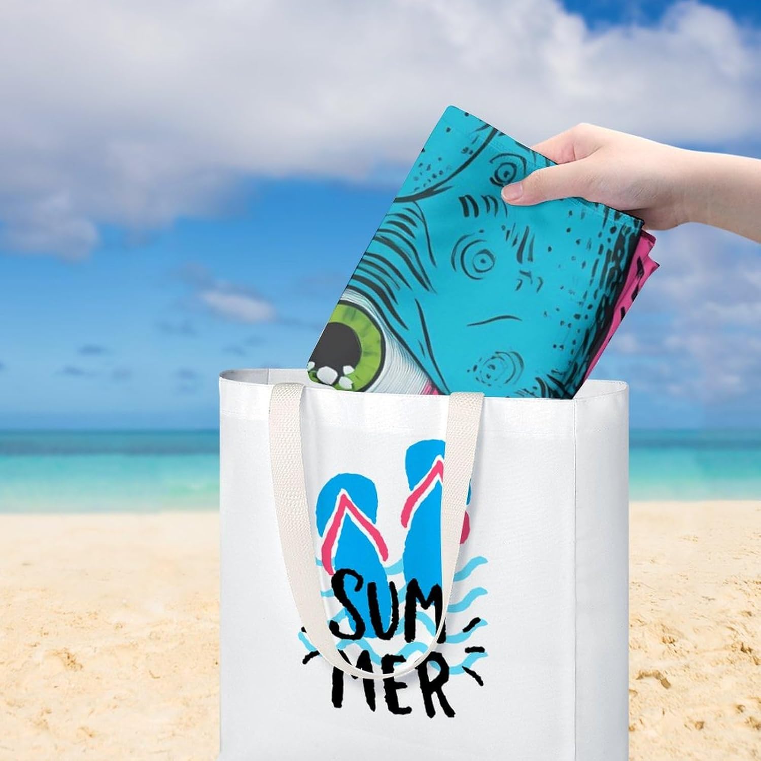 PsychedelicHand Eyes Trippy Oversized Beach Towel Soft Absorbent Pool Bath Swim Towels for Adults Travel Vacation Gifts 130x80cm