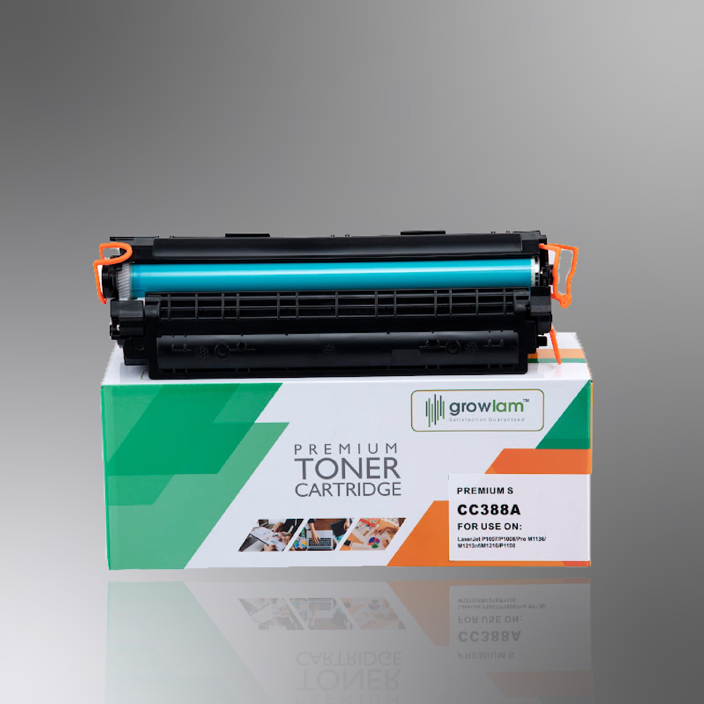 GROWLAM 88A Laser Toner Printer Cartridge CC388A/388A for HP Laser Jet P1007, P1008, Pro M1136, M1213nf, M1216, P1108 (Black)