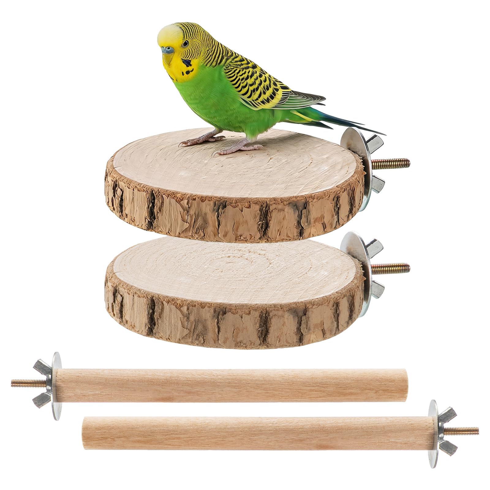 4 Pcs Bird Perches For Cage, bird perches for cage Set with parrot perch, Small Bird Stand for Budgie Parakeet Cockatiel, Easy Install Cage Accessories