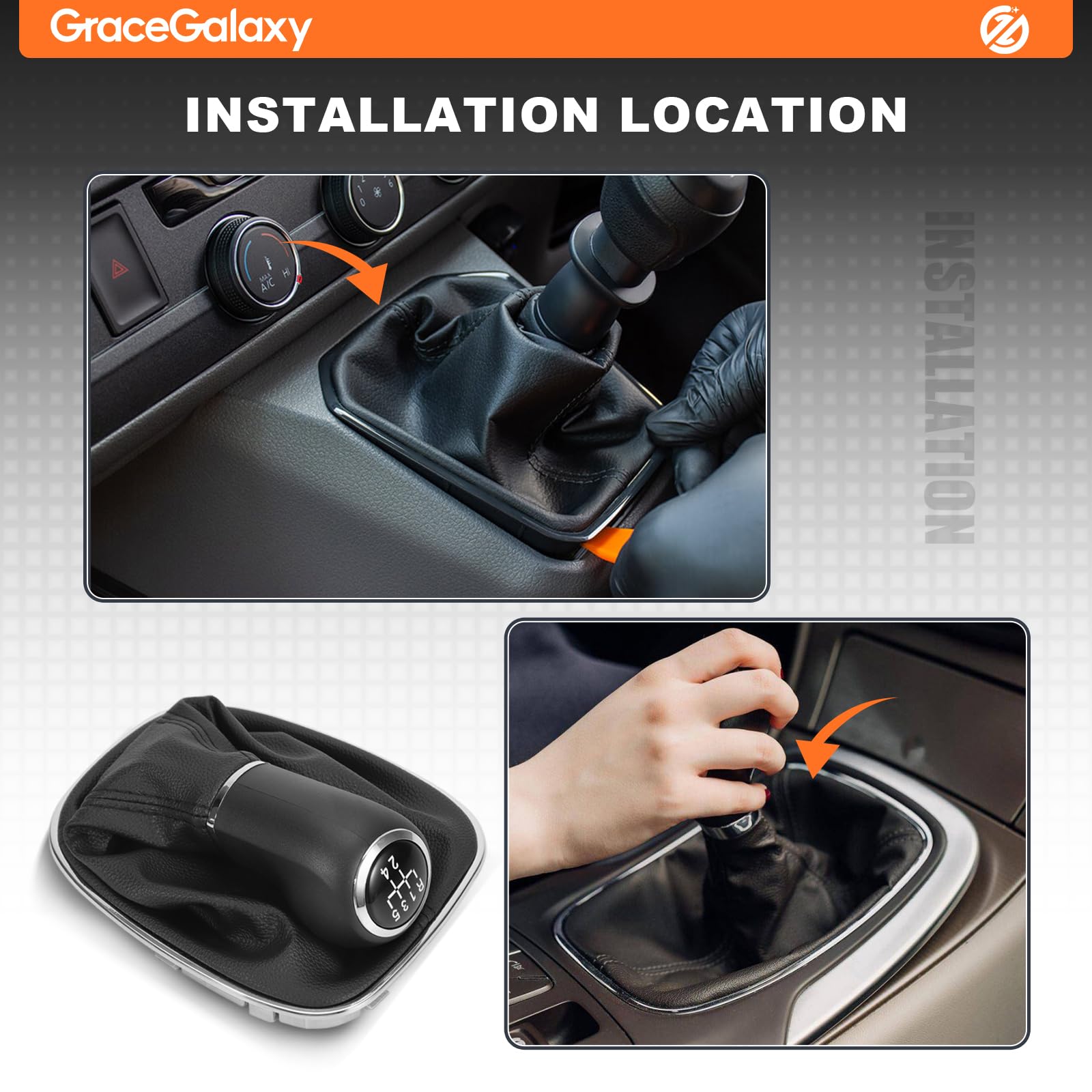 GRACEGALAXY Pommeau de lever de vitesse 5 Marche per Corsa D 2006-2014 e Corsa E 2014-2019 009140093 Nero 19276456