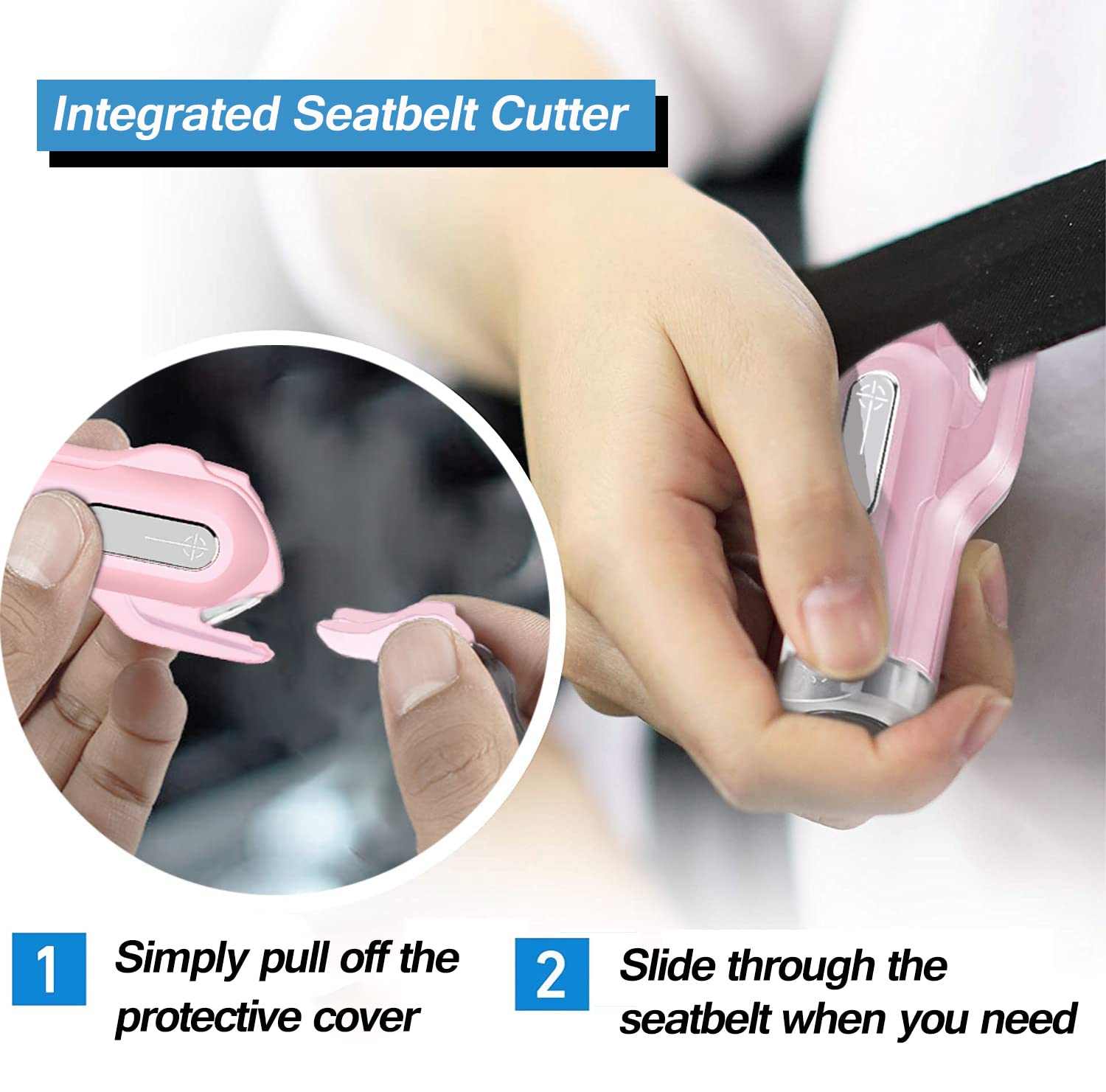 LittleVoleSherry 8 Pcs Window Breaker Seatbelt Cutter, 3 In 1 Glass Breaker And Seatbelt Cutter & Survival Whistle, Car Window Breaker Tool Keychain