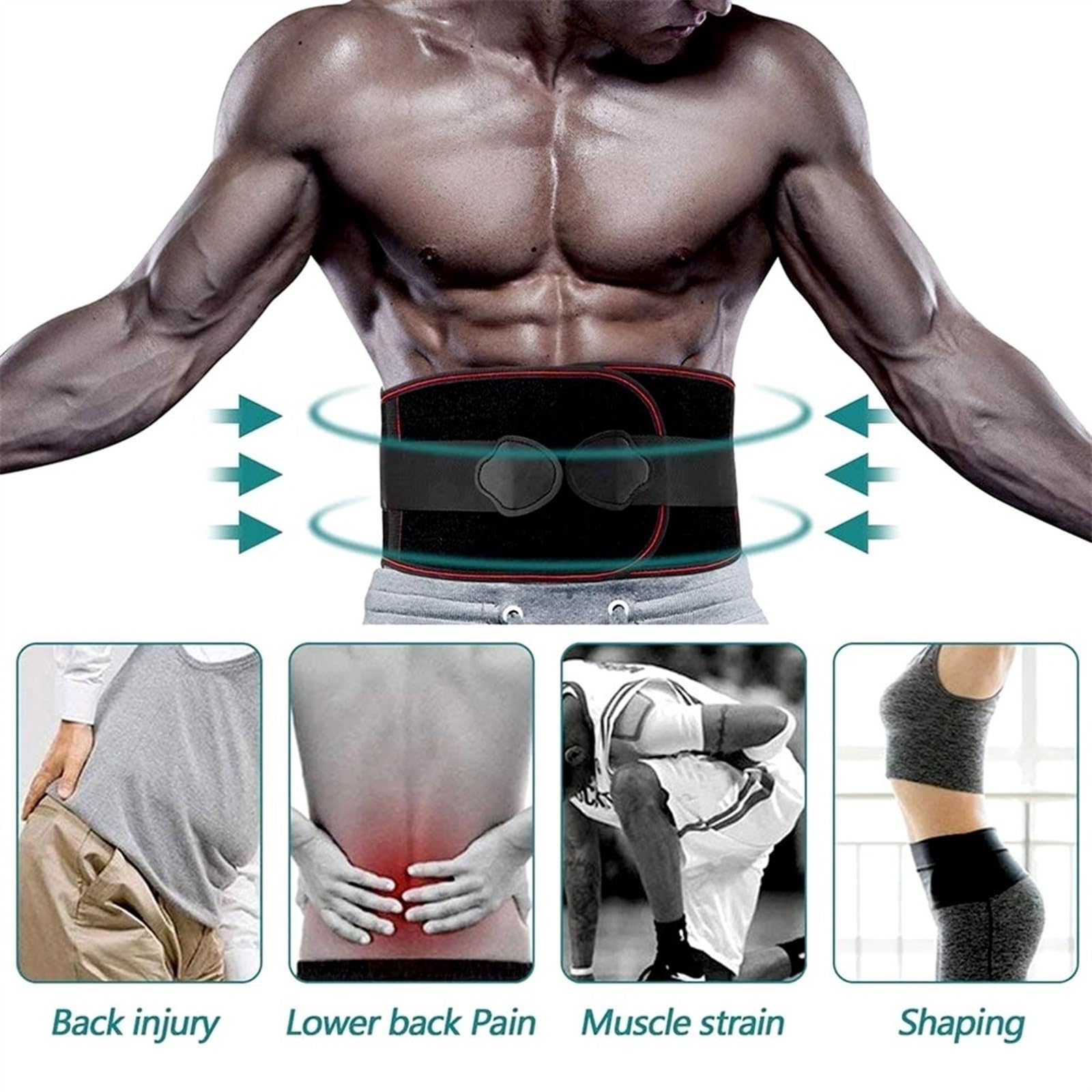 Tirantes for espalda baja, faja de cintura de entrenamiento, soporte de columna vertebral, cinturones de gimnasio, cinturón de Soporte Lumbar de cintura transpirable, Corrector deportivo de levantamie