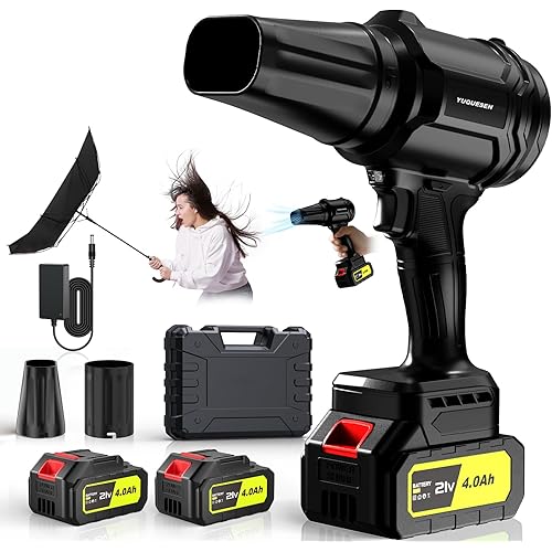 Cordless Leaf Blower, 980,000 RPM Handheld Leaf Blower with 2 X 4.0Ah Batteries & Charger, Lightweight Leaf Blowers for Patio Cleaning, Lawn Care, Leaves, Dust