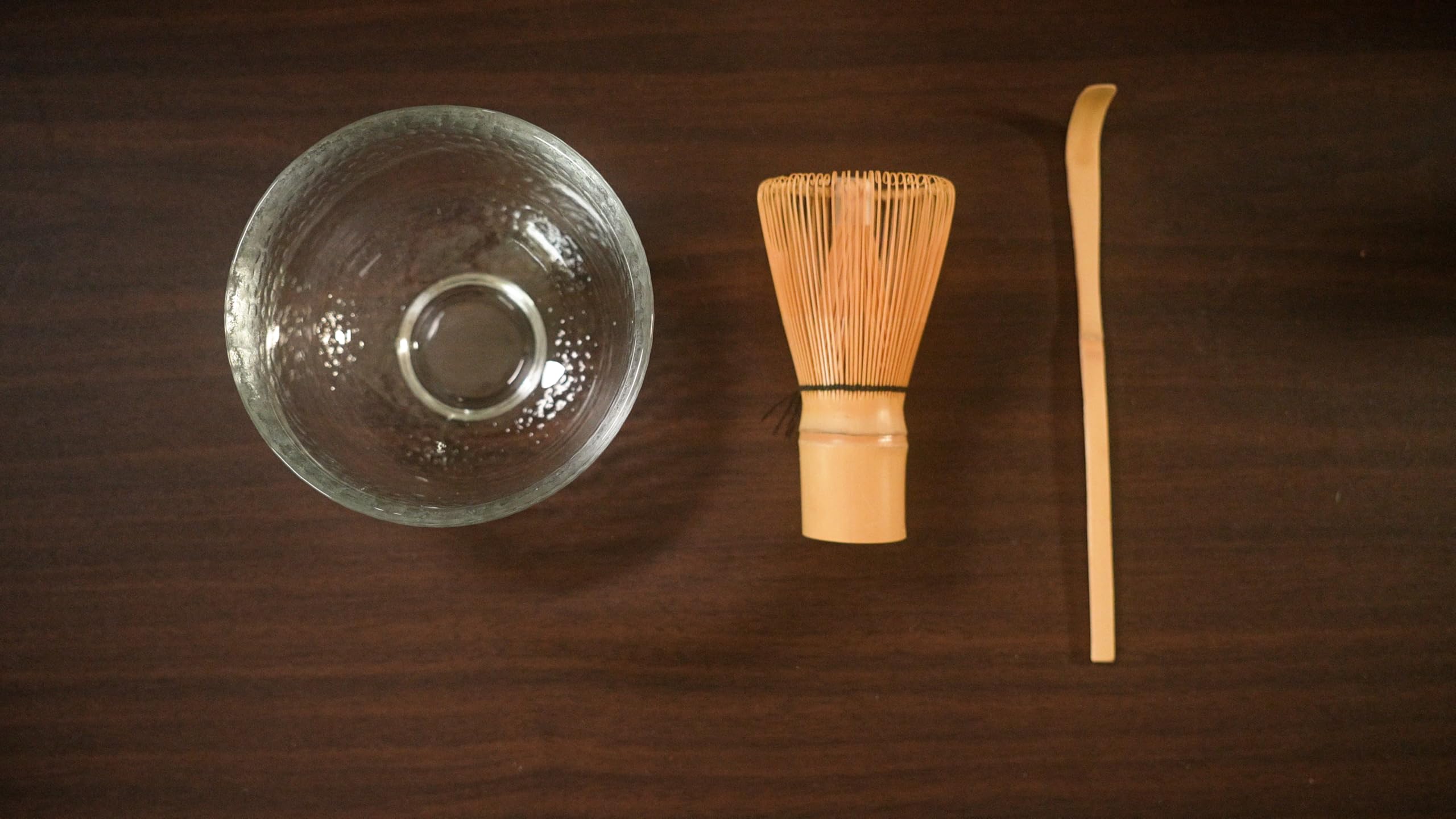 all day i eat like a shark Glass Matcha Bowl 3 Piece Set, Made in Japan, Heavy Duty Hand Made Tokyo-Glass Chawan, Heat and Cold-Resistant, Bamboo Matcha whisk (chasen), Matcha Spoon (chashaku) set