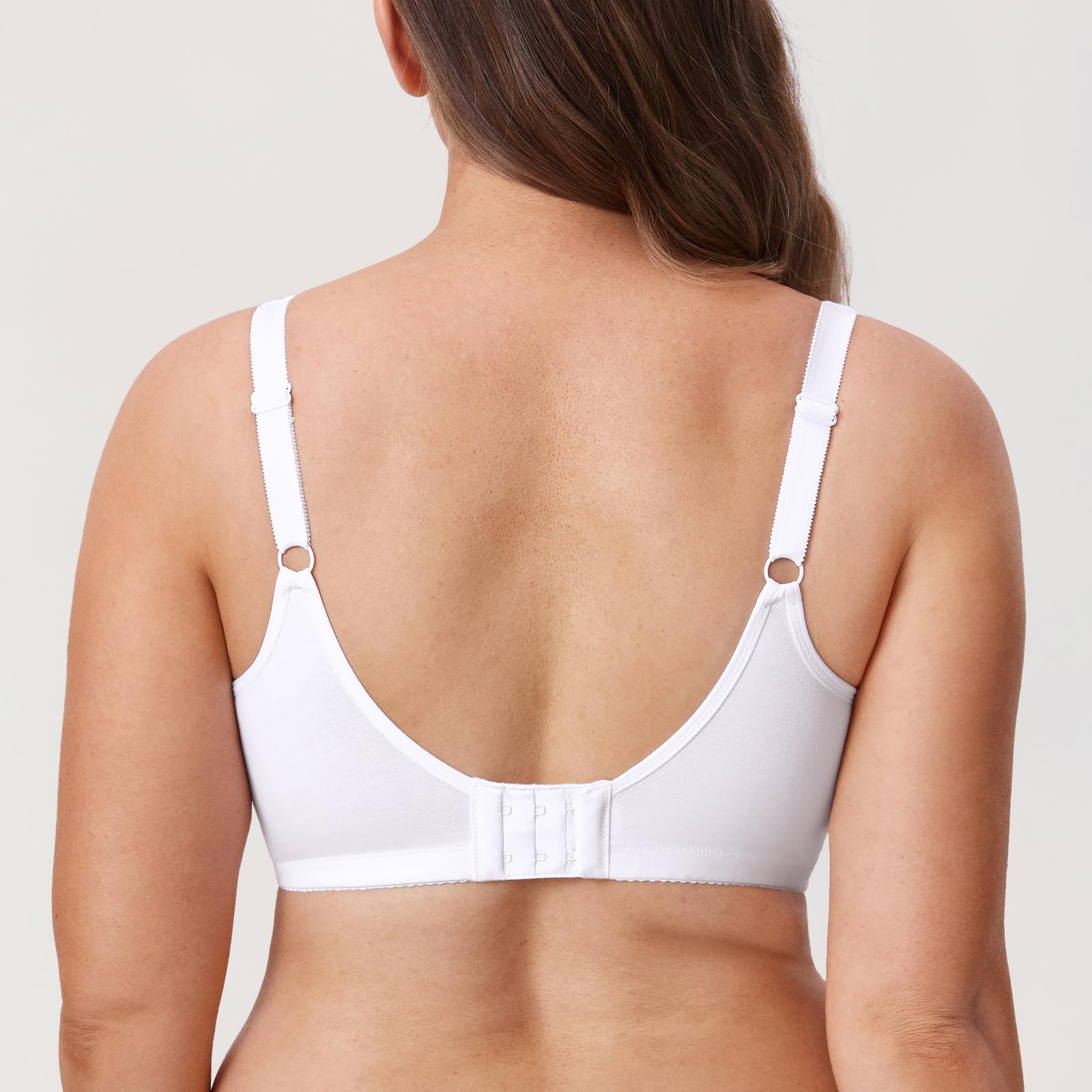 DELIMIRA Reggiseno Cotone Senza Ferretto in Pizzo Taglie Forti Morbido Senza Imbottitura Coppa Piena