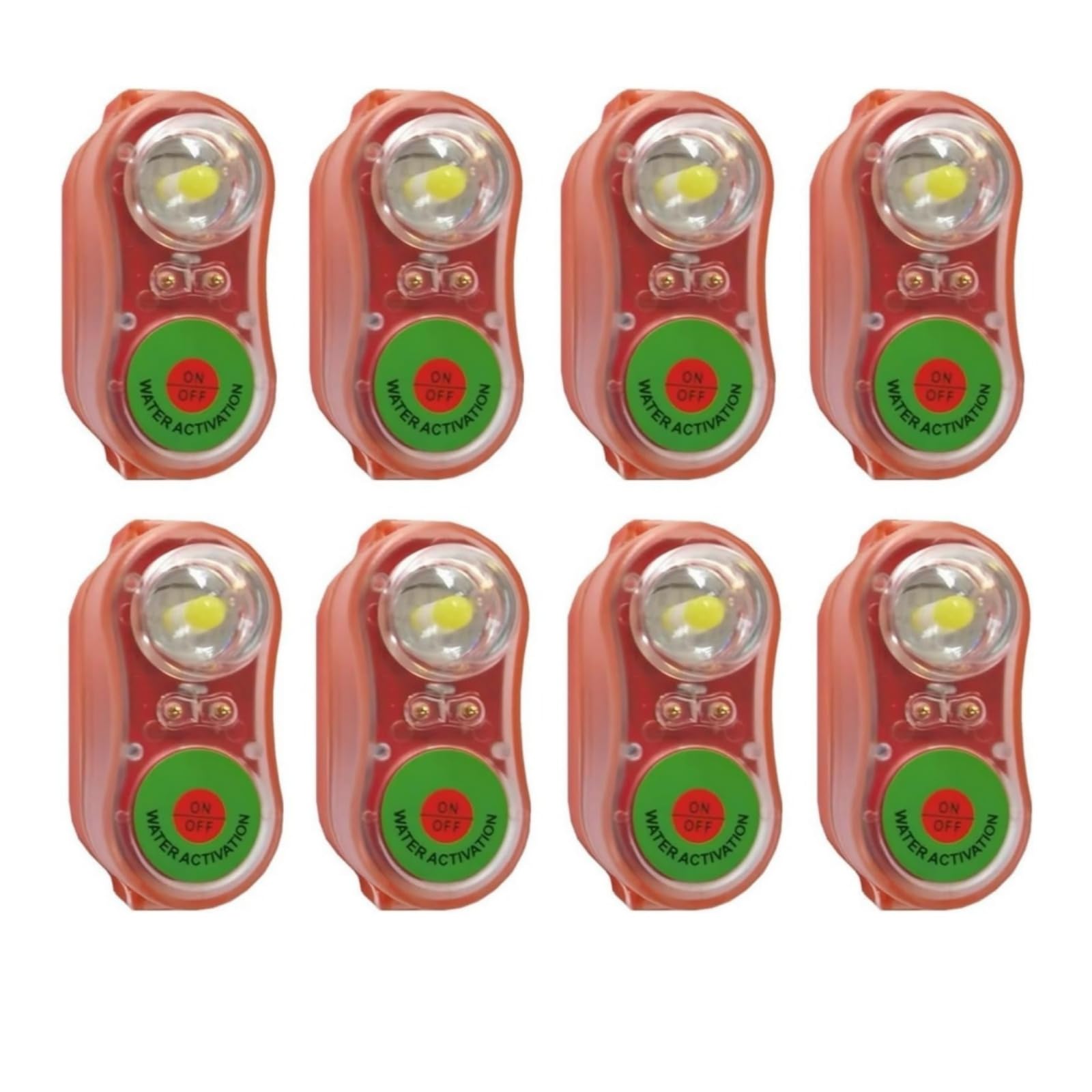 8 giubbotti di salvataggio, luci a LED, giubbotti di salvataggio lampeggianti per la sopravvivenza in acqua di emergenza