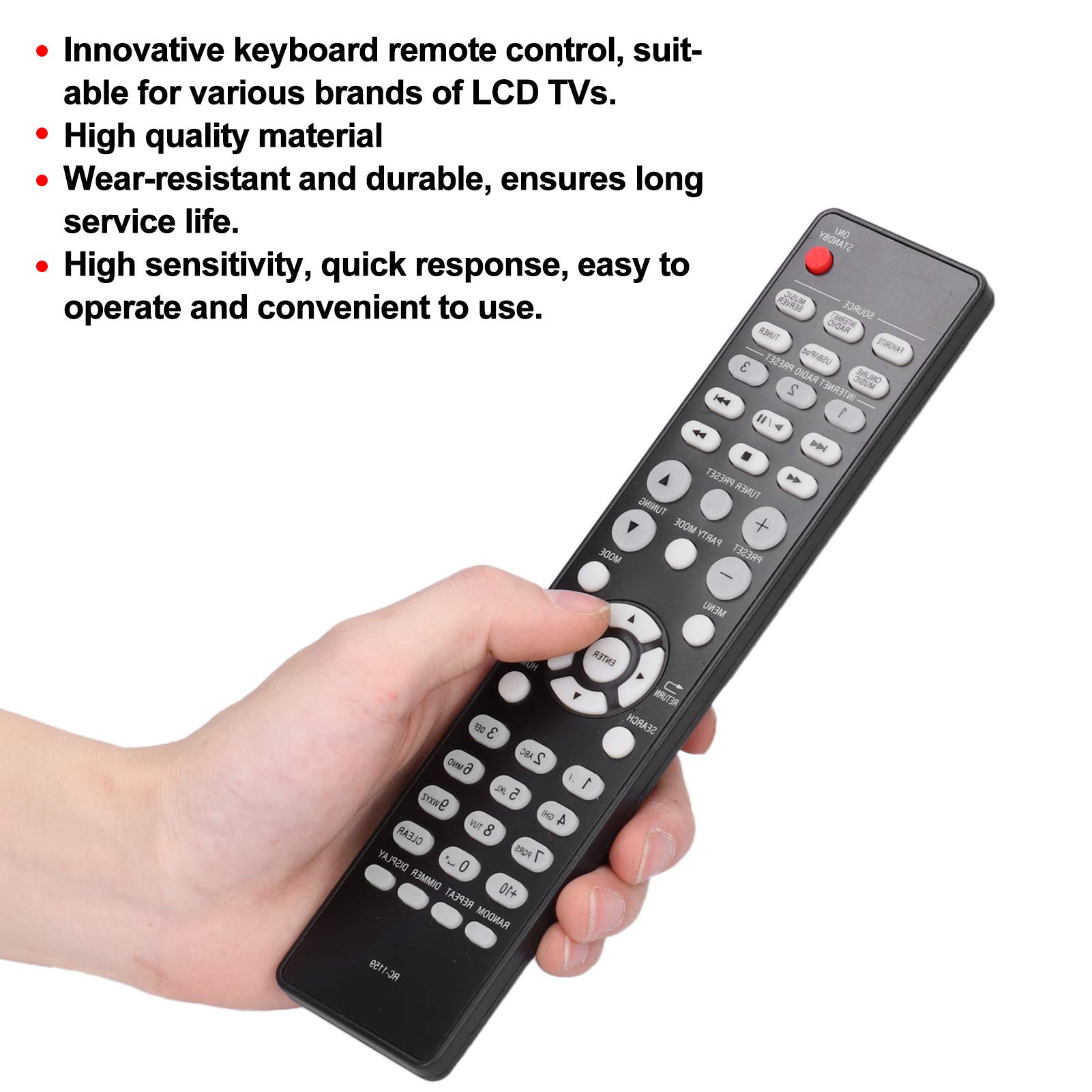 Télécommande Universelle, télécommande à Clavier RC-1159, télécommande de Remplacement pour Tous Les téléviseurs LCD